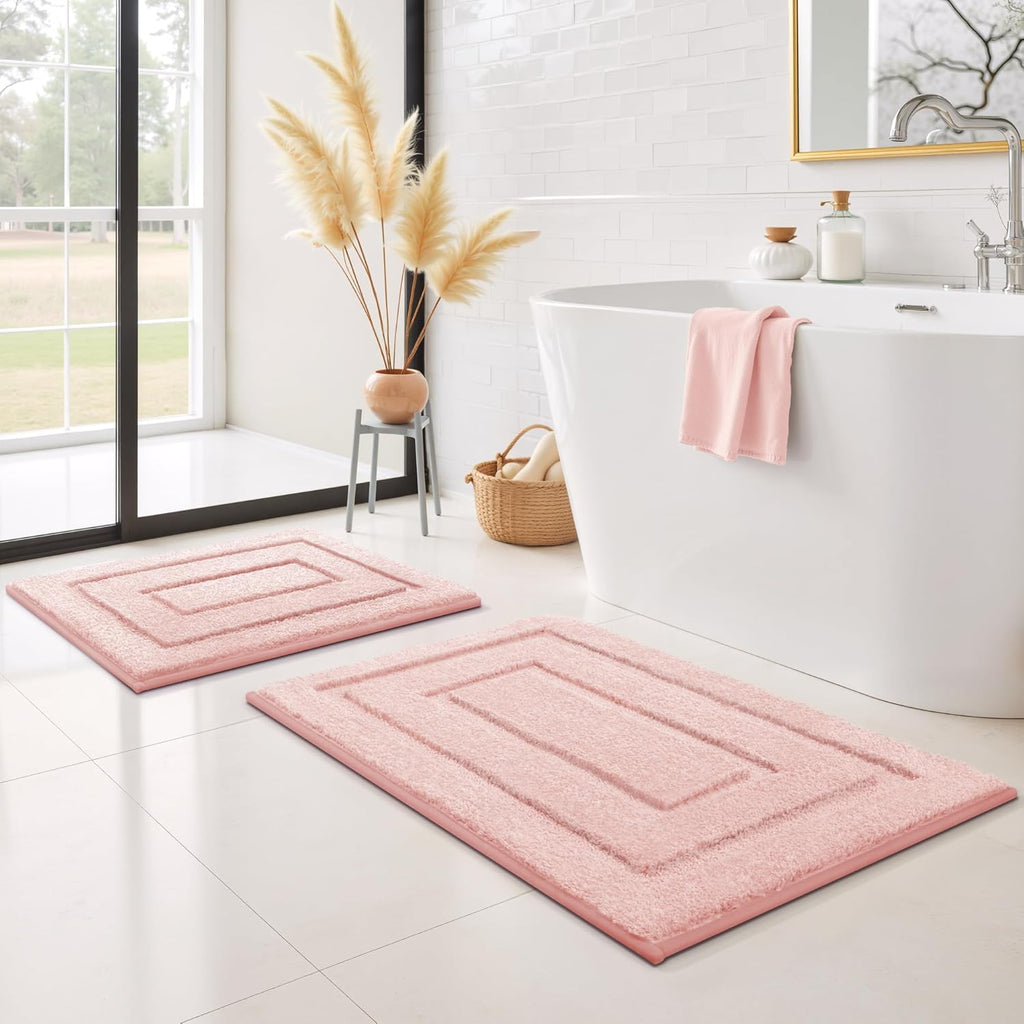 Gray Microfiber Non-Slip Bath Rug