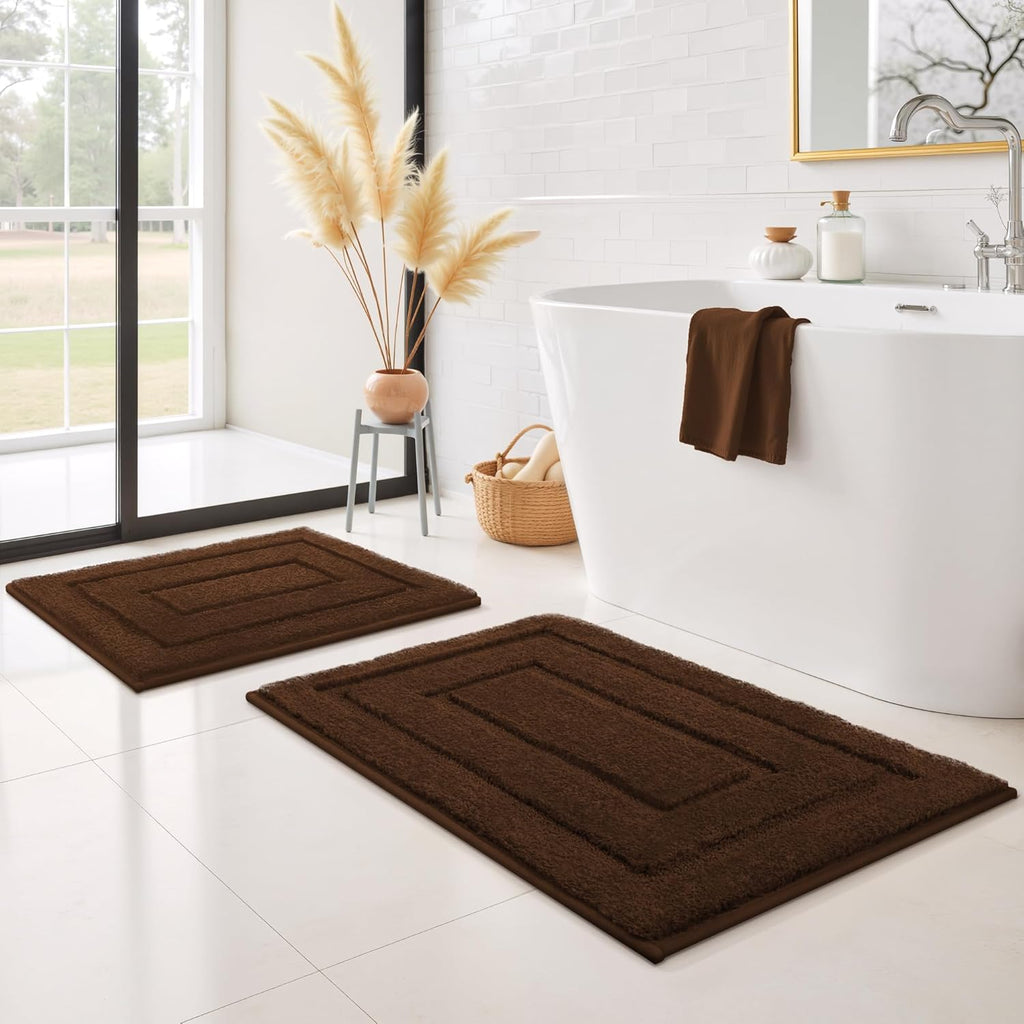 Gray Microfiber Non-Slip Bath Rug