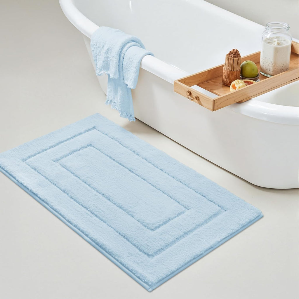 Gray Microfiber Non-Slip Bath Rug