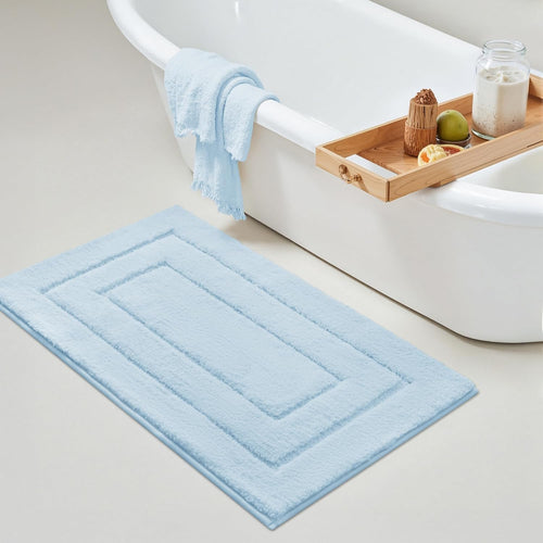 Gray Microfiber Non-Slip Bath Rug