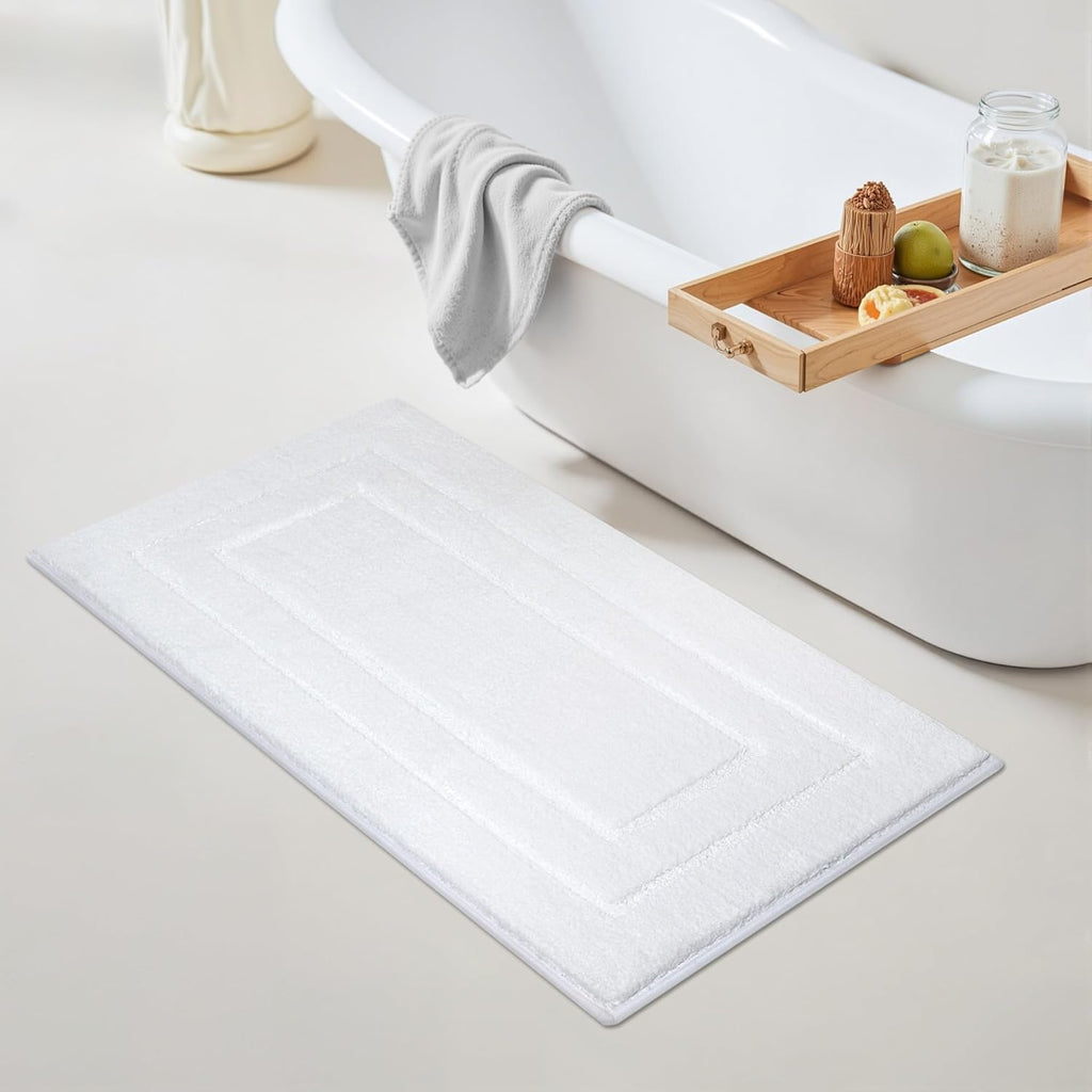 Gray Microfiber Non-Slip Bath Rug