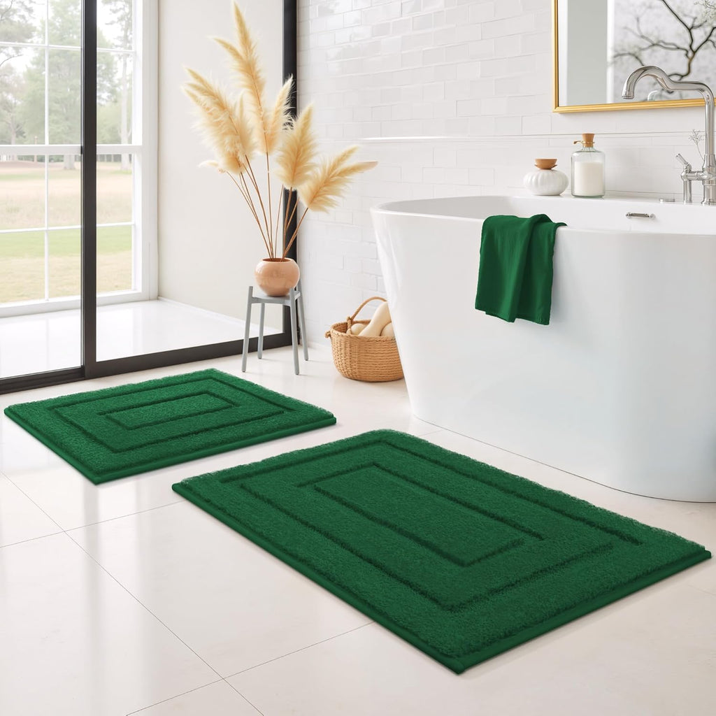 Gray Microfiber Non-Slip Bath Rug