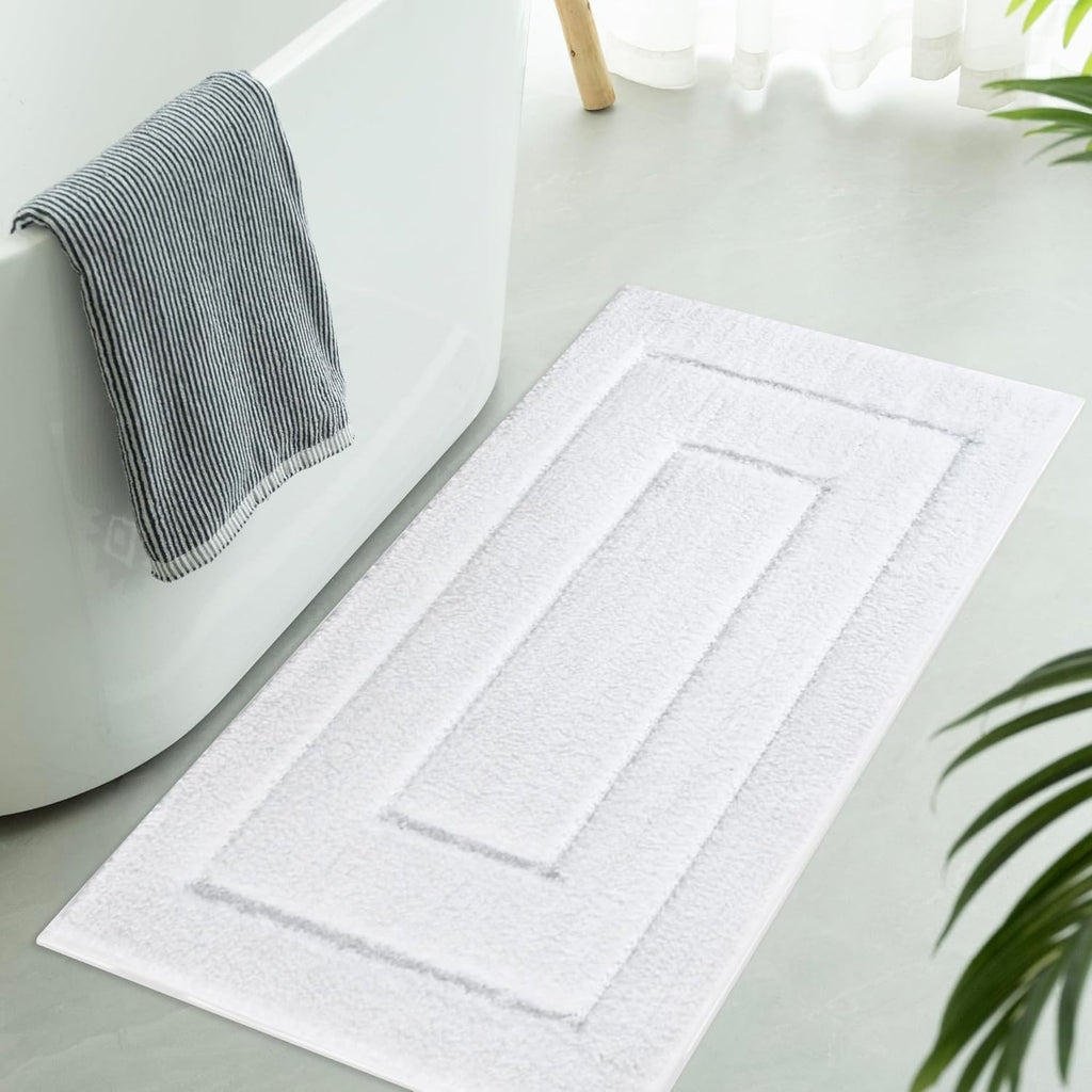 Gray Microfiber Non-Slip Bath Rug