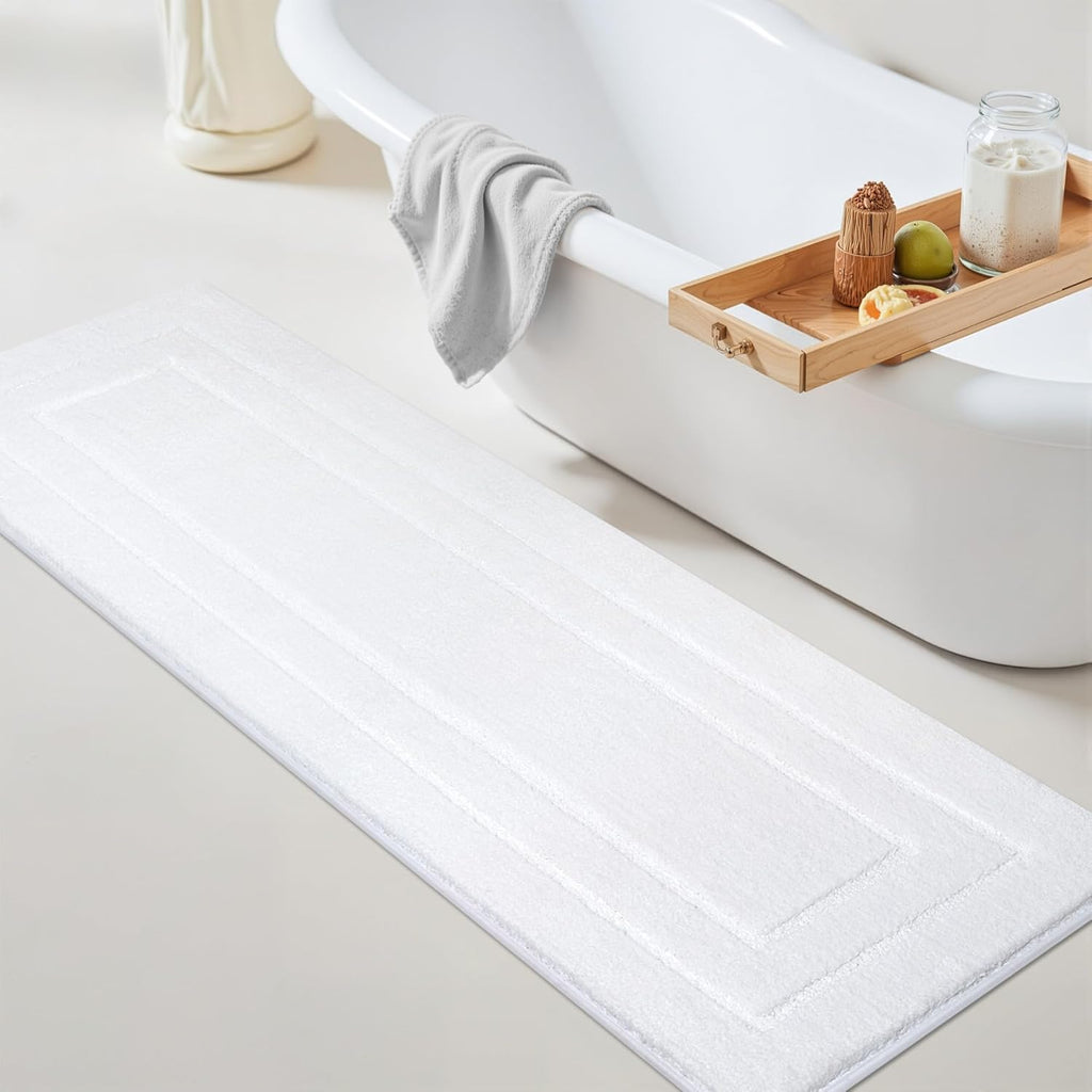 Gray Microfiber Non-Slip Bath Rug
