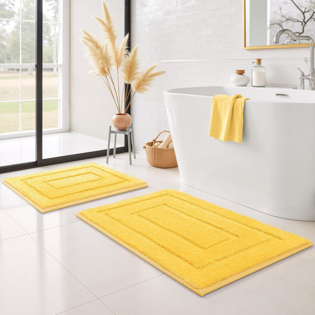 Gray Microfiber Non-Slip Bath Rug