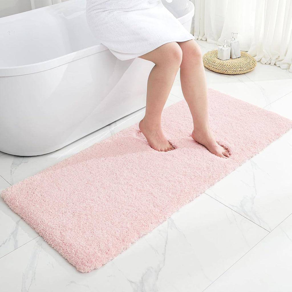 White Non-Slip Plush Bath Mat