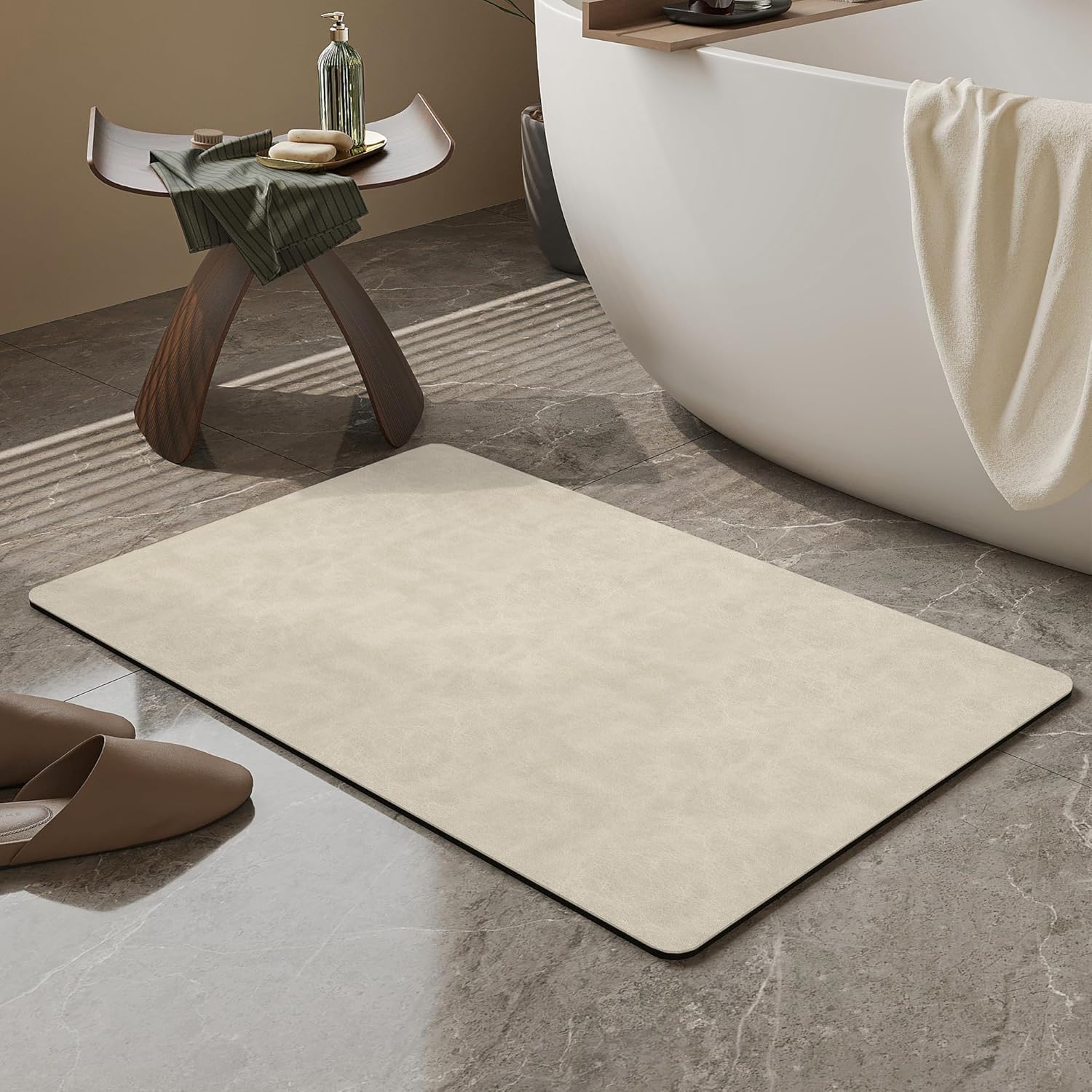 Light Grey Thin Non-Slip Bath Mat