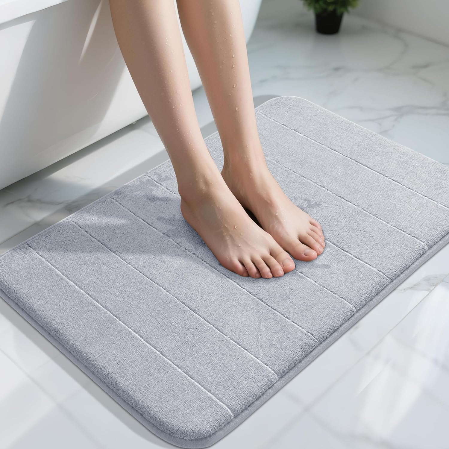 Grey Memory Foam Bath Mat