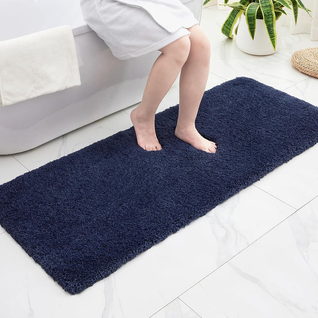 White Non-Slip Plush Bath Mat
