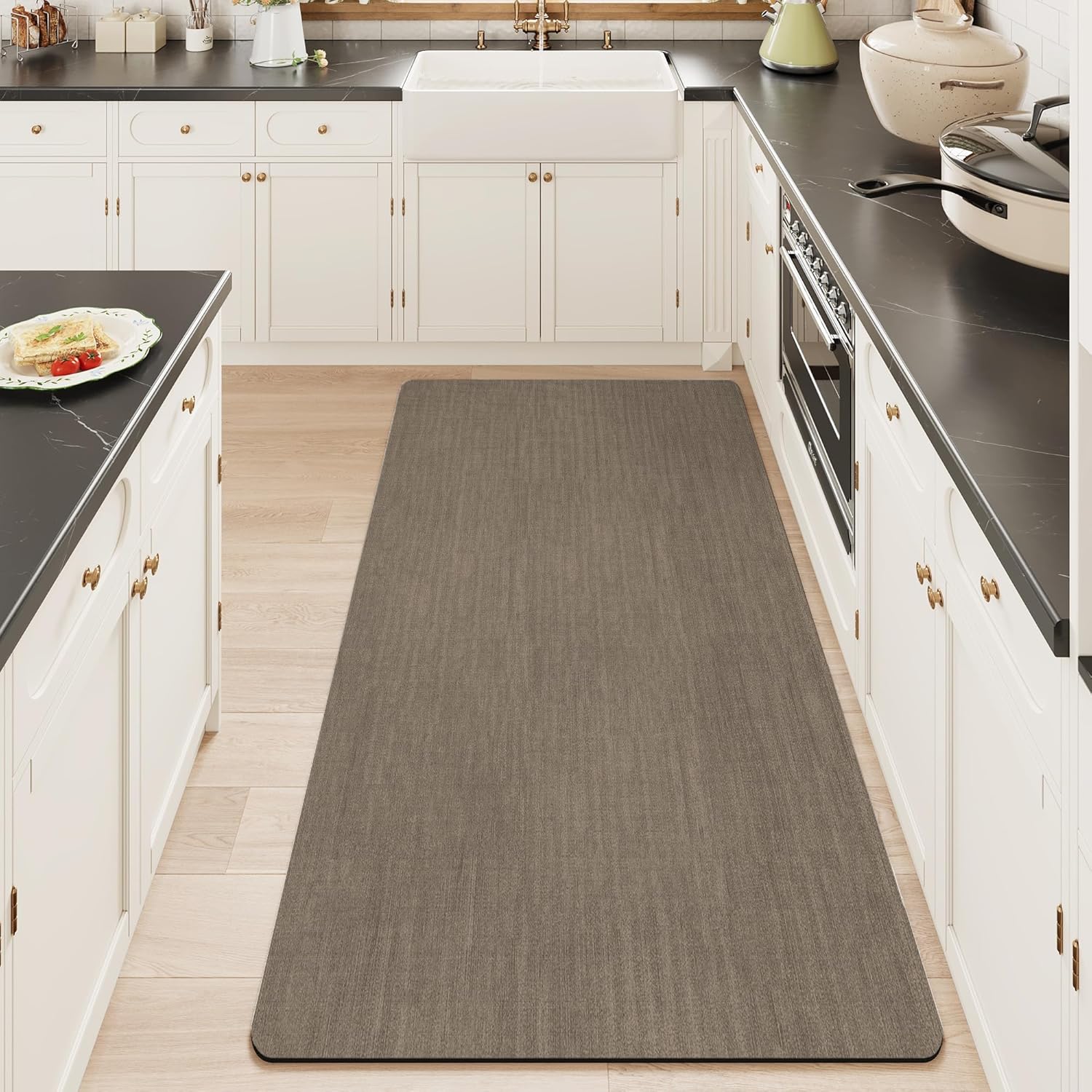 Light Grey Thin Non-Slip Bath Mat