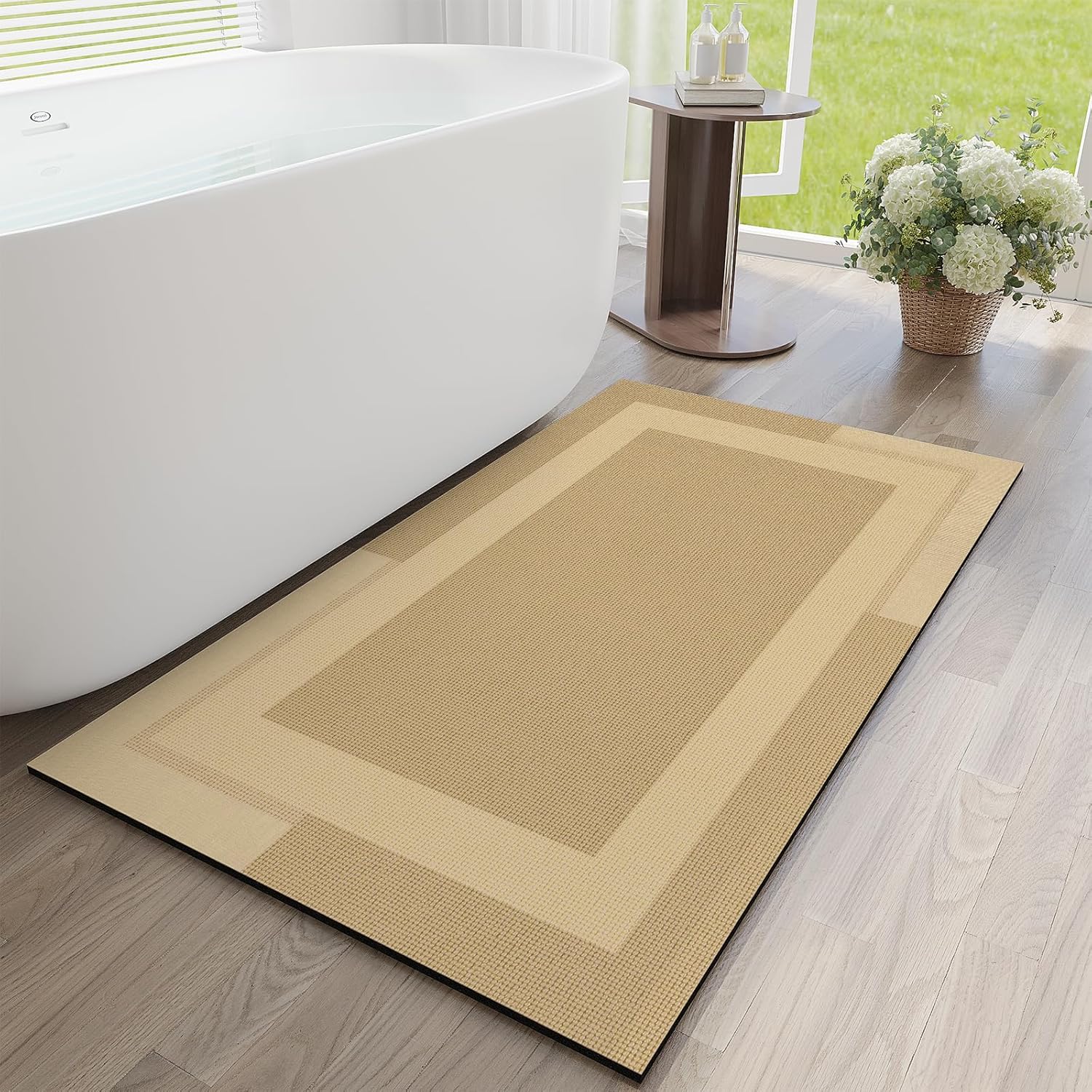 Gray Thin Non-Slip Bath Mat