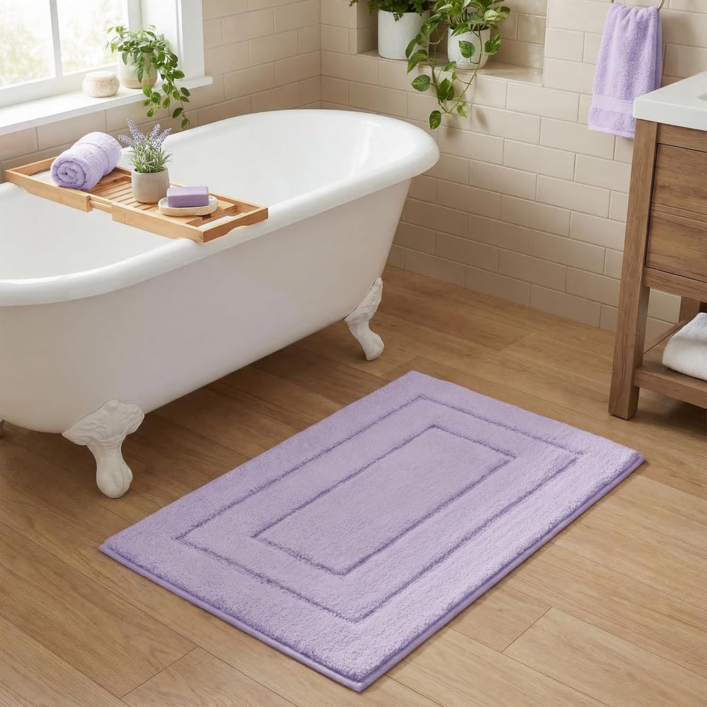Gray Microfiber Non-Slip Bath Rug