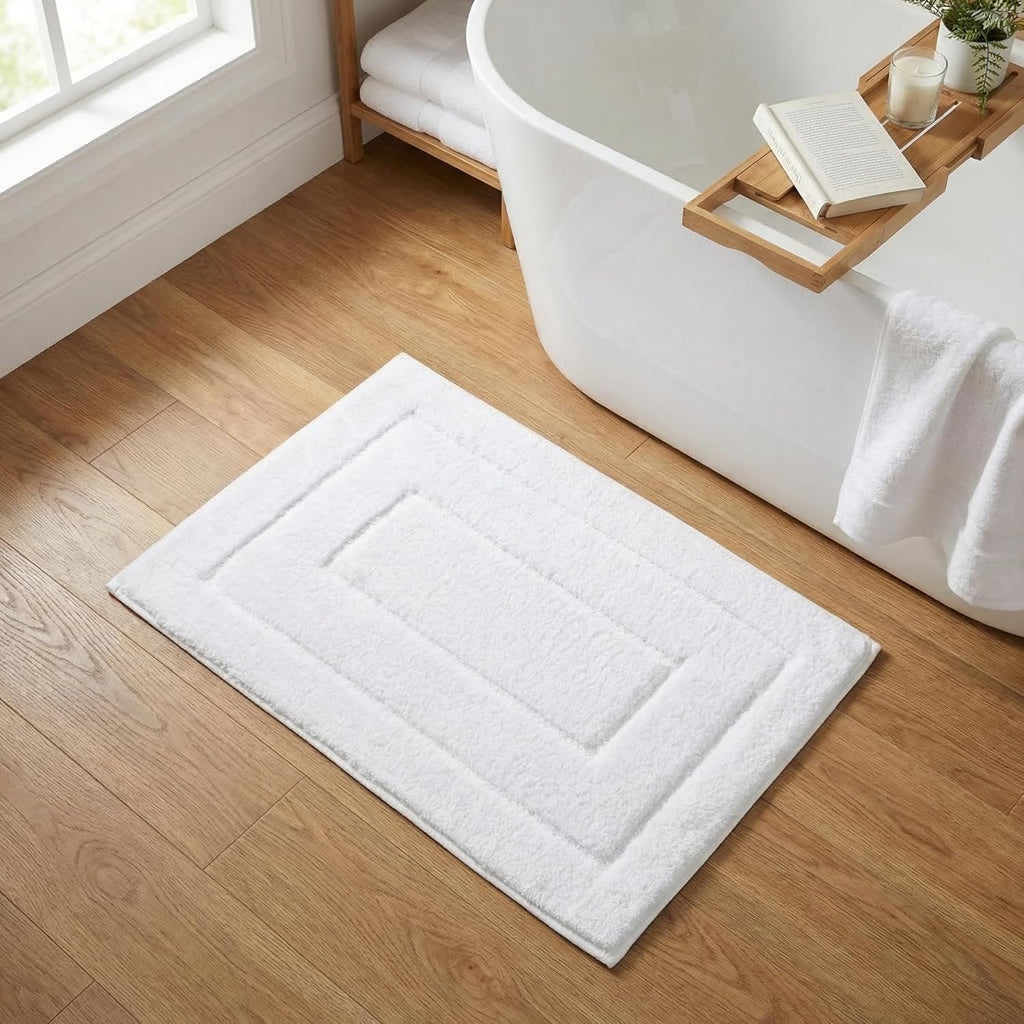 Gray Microfiber Non-Slip Bath Rug