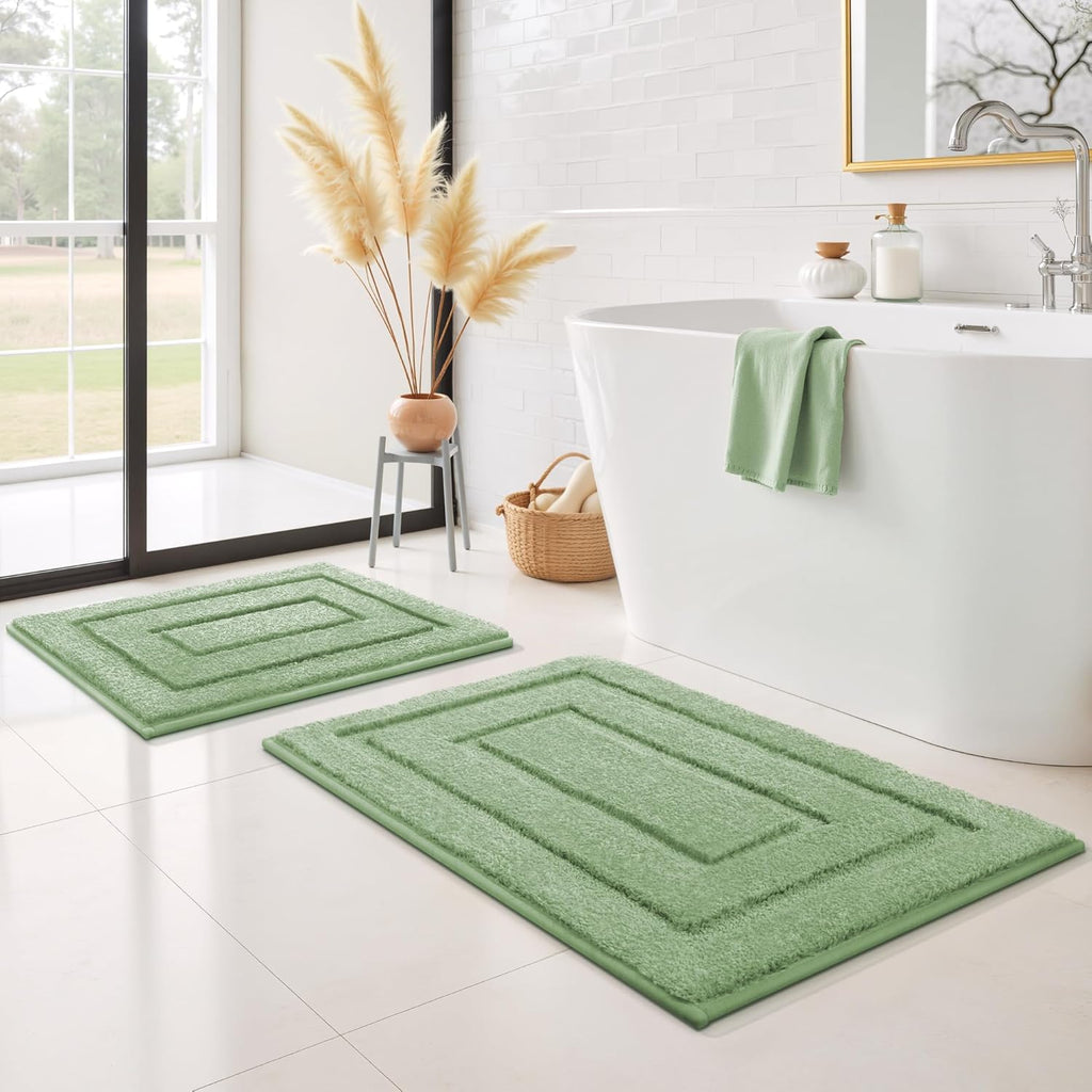 Gray Microfiber Non-Slip Bath Rug