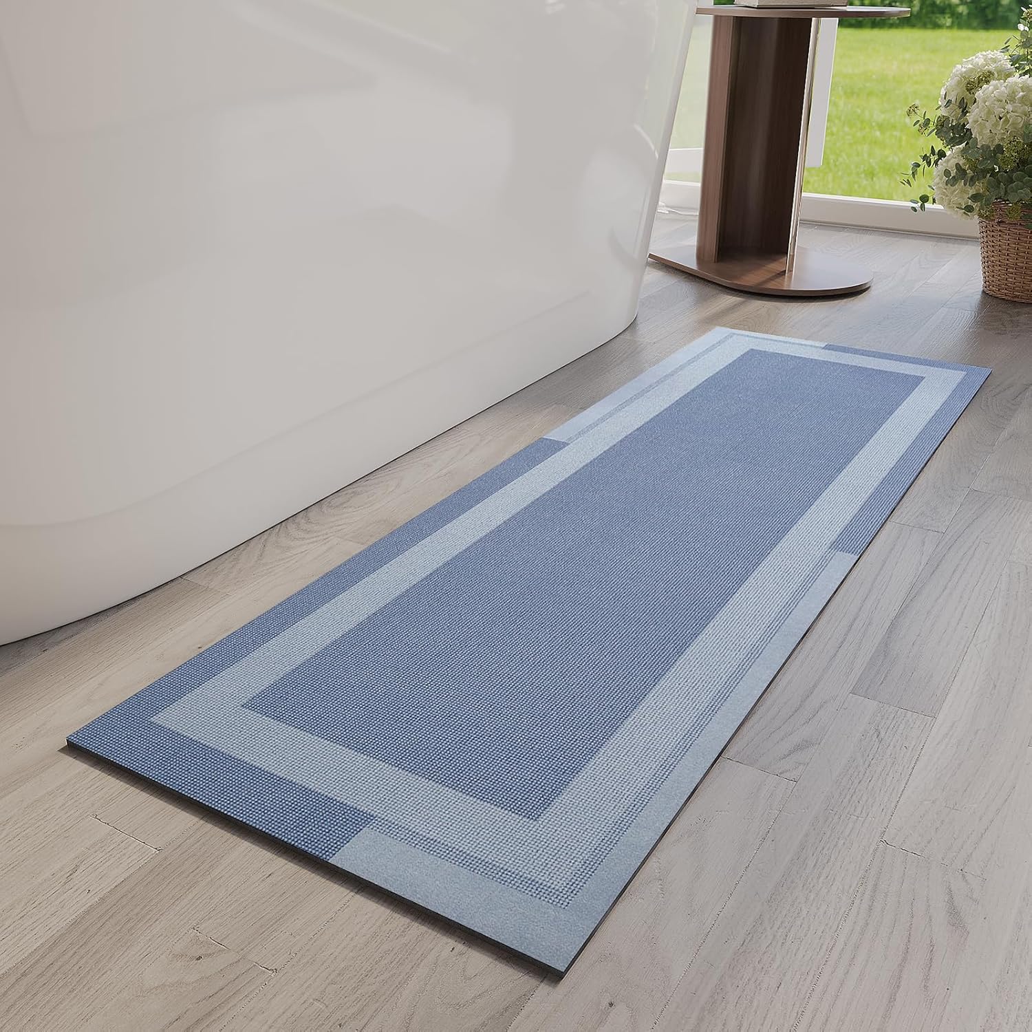 Gray Thin Non-Slip Bath Mat