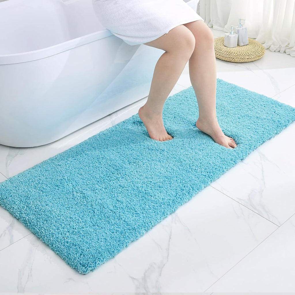 White Non-Slip Plush Bath Mat