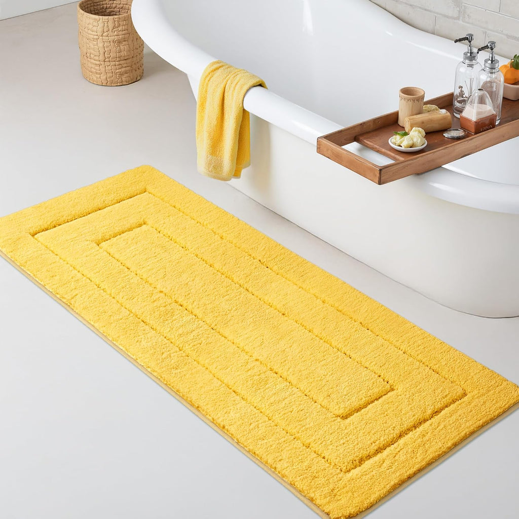 Gray Microfiber Non-Slip Bath Rug