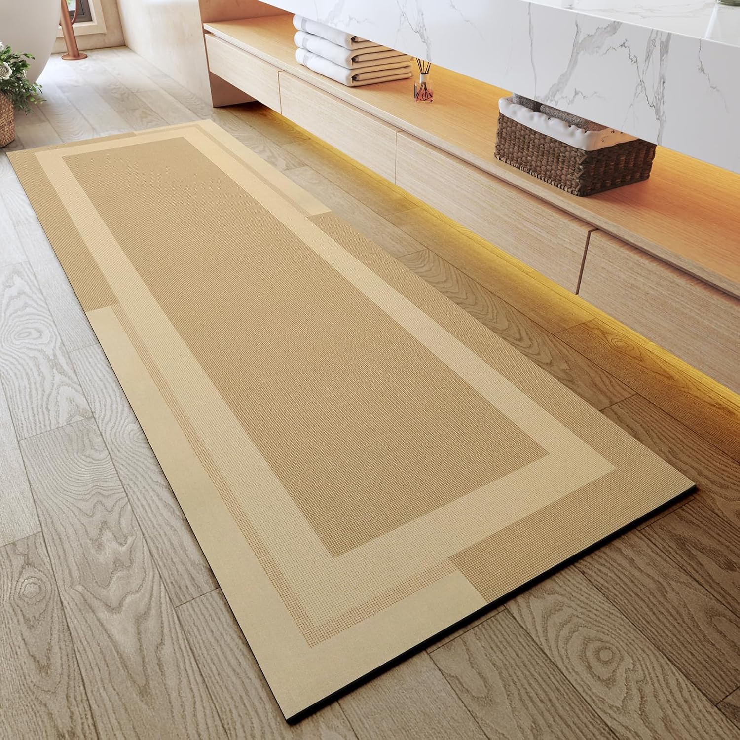 Gray Thin Non-Slip Bath Mat