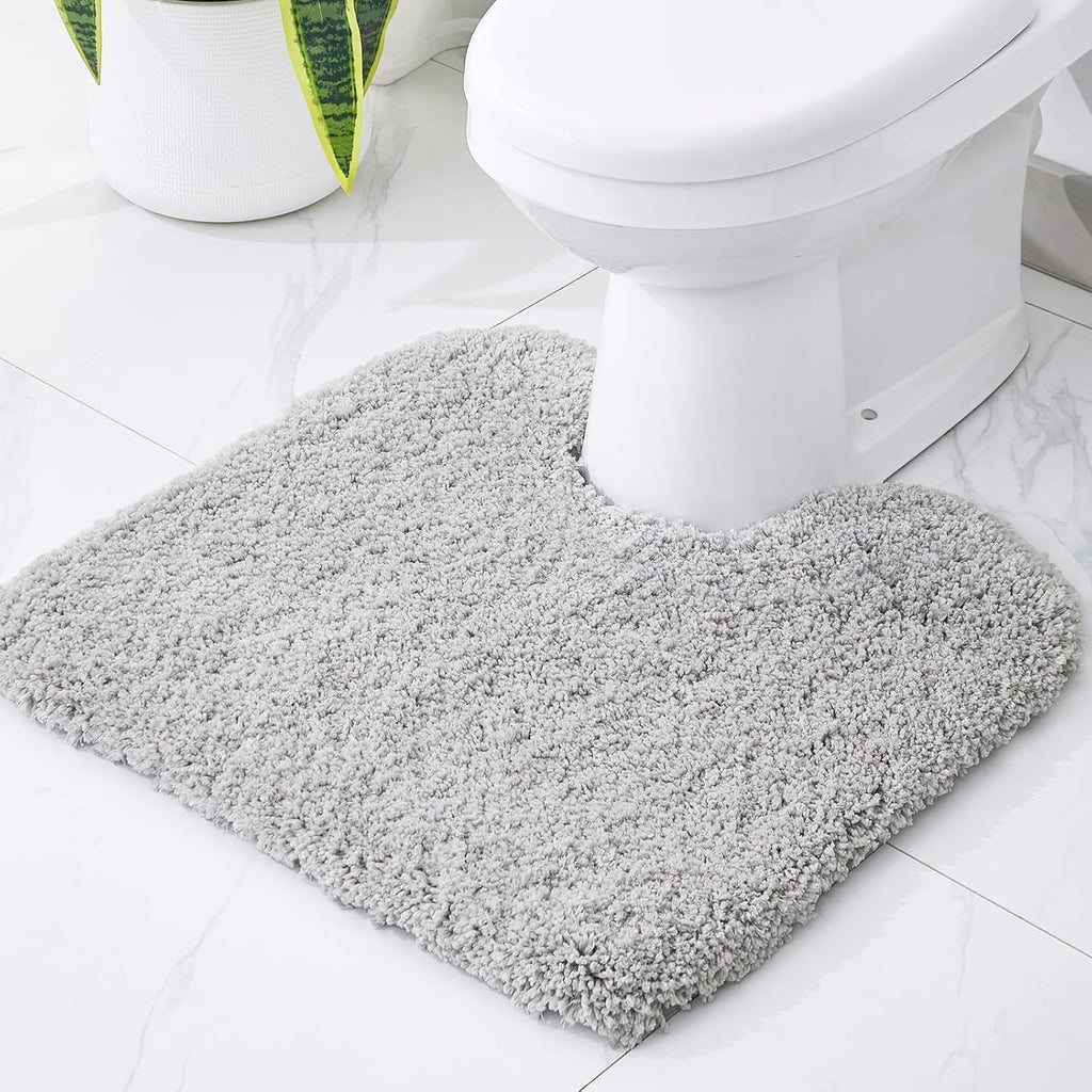 White Non-Slip Plush Bath Mat