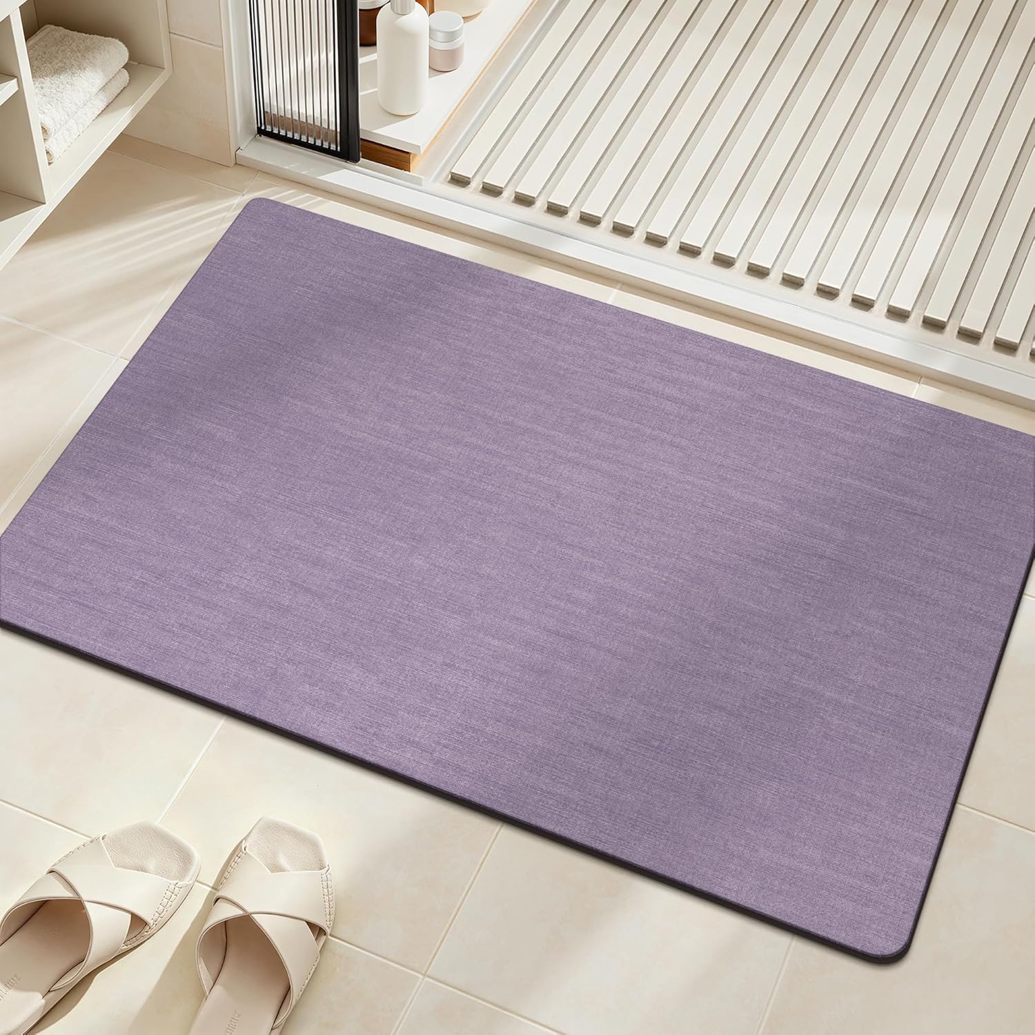 Light Grey Thin Non-Slip Bath Mat