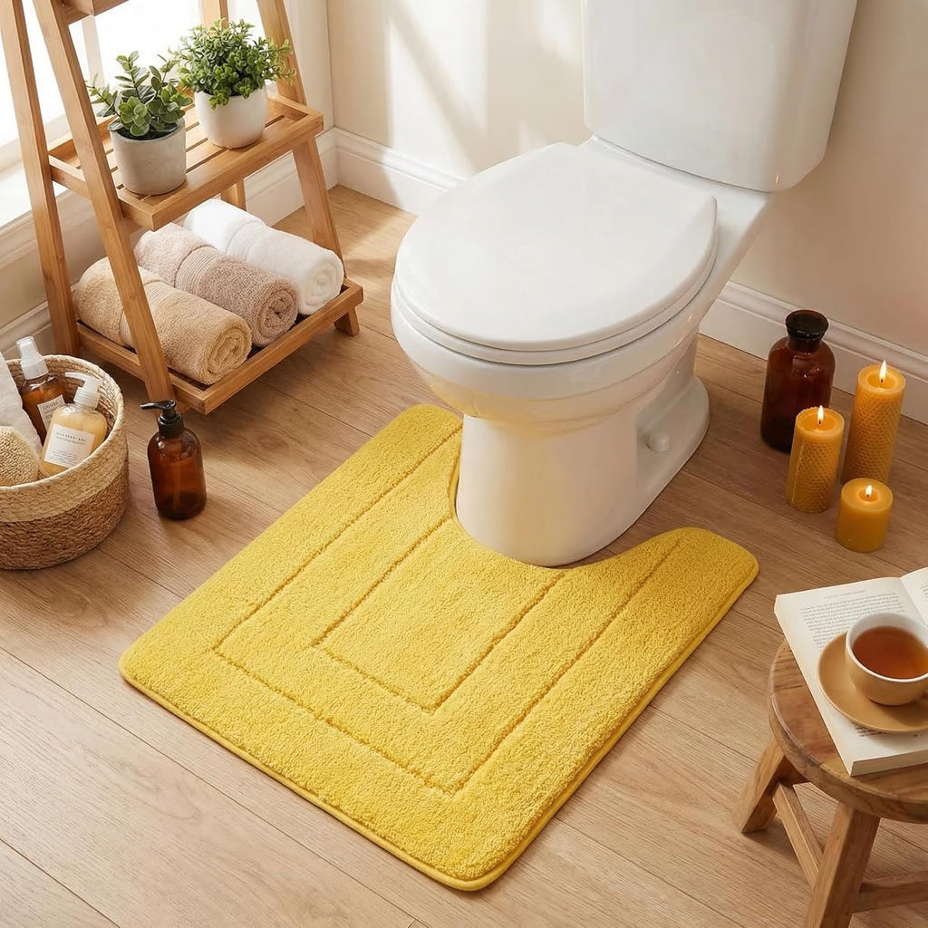 Gray Microfiber Non-Slip Bath Rug