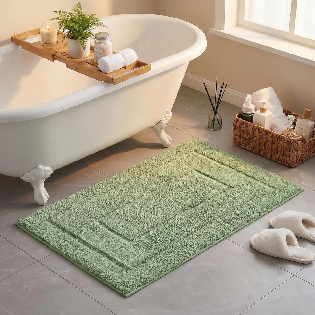 Gray Microfiber Non-Slip Bath Rug