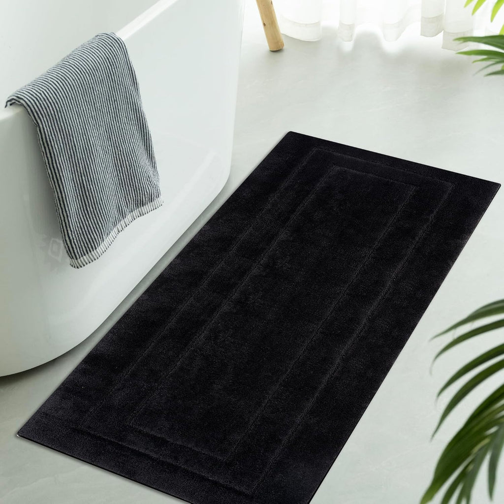 Gray Microfiber Non-Slip Bath Rug