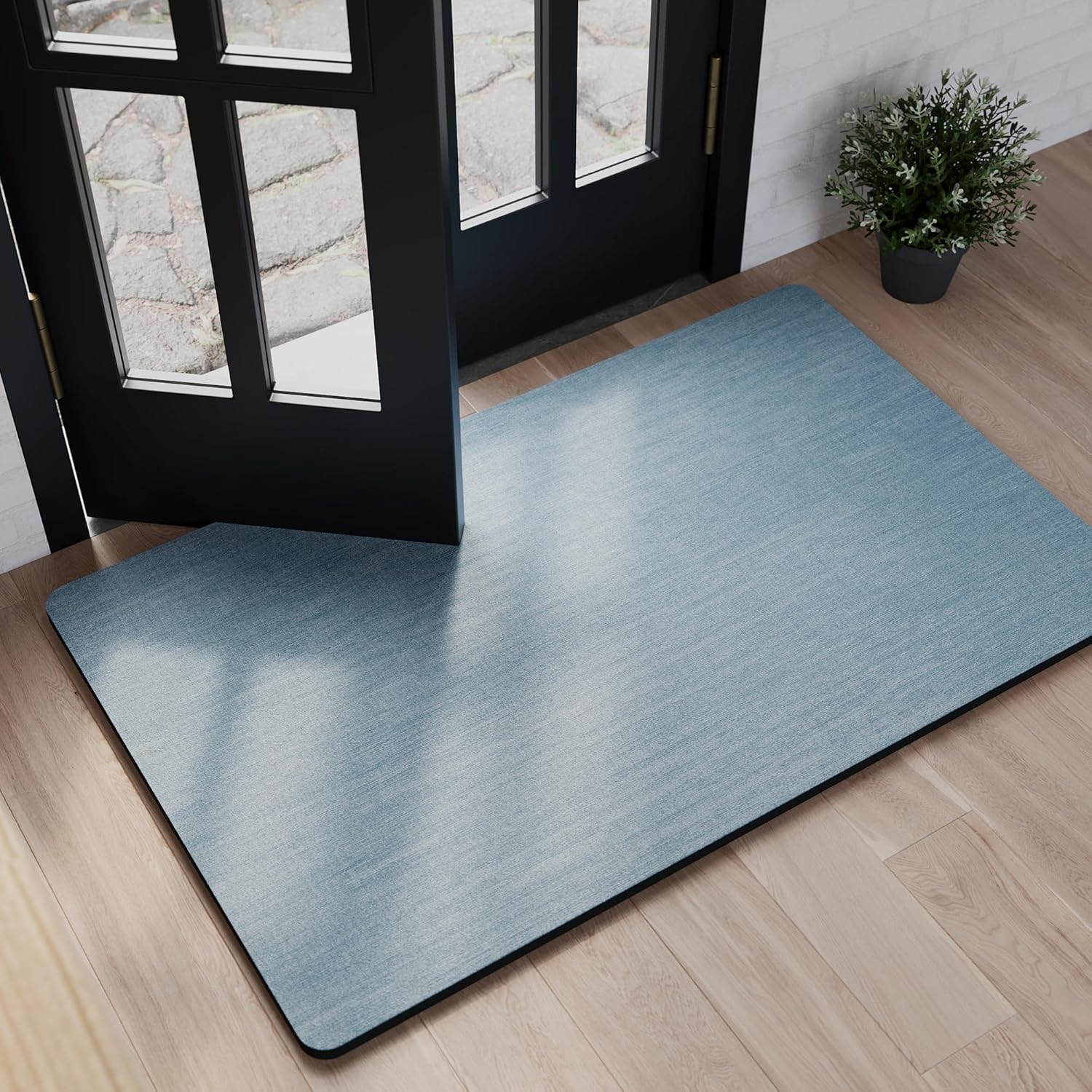 Light Grey Thin Non-Slip Bath Mat