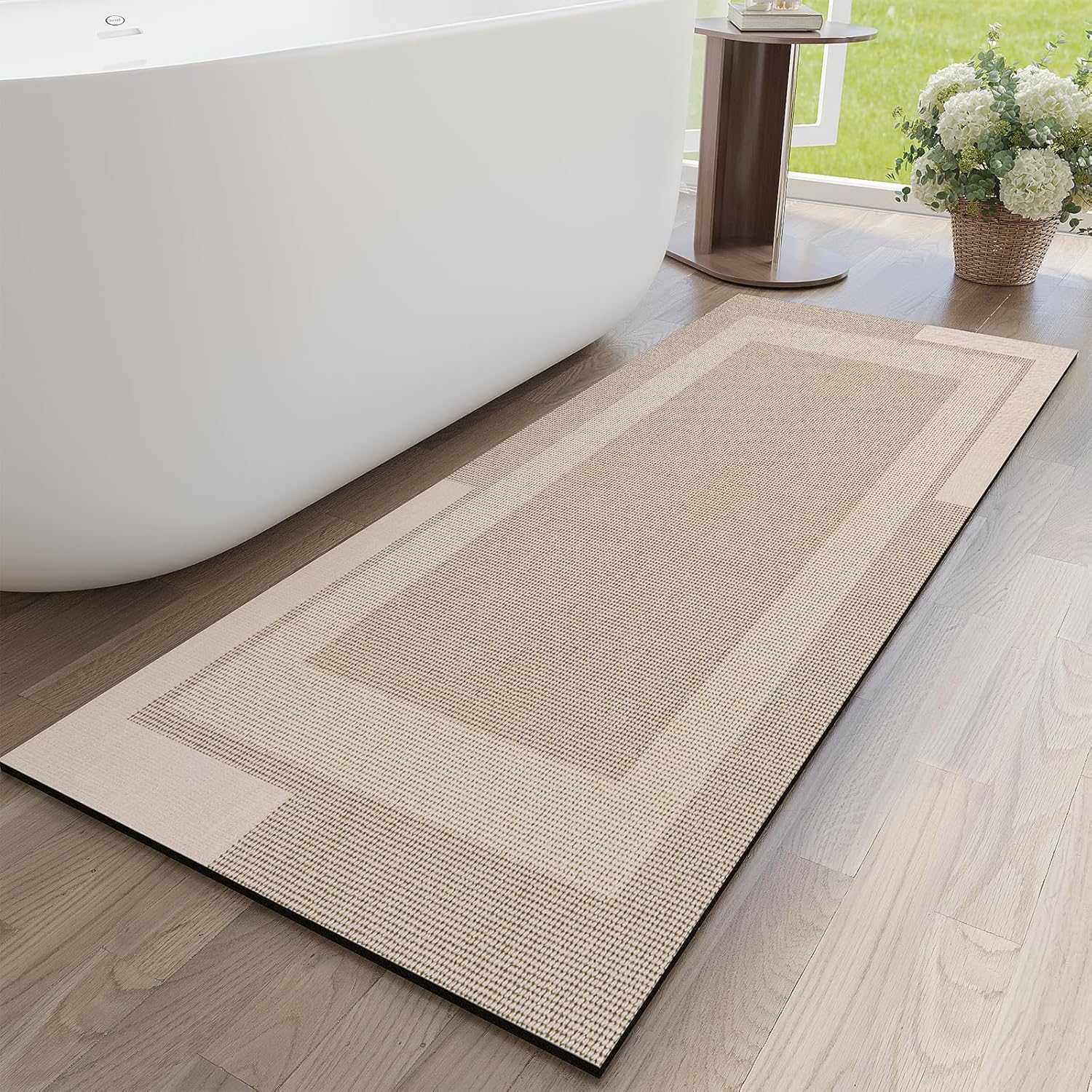 Gray Thin Non-Slip Bath Mat