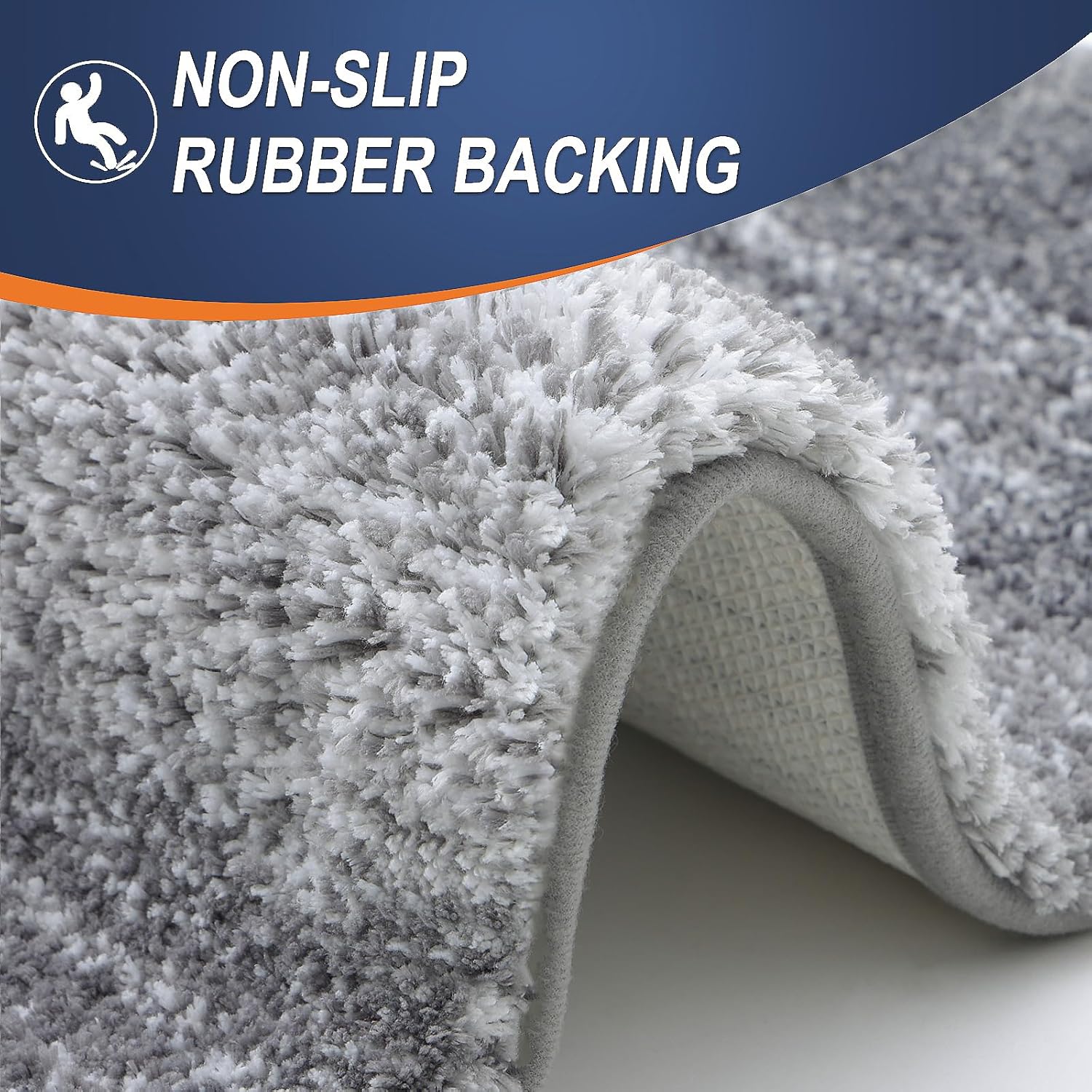 Grey Microfiber Bathroom Rug