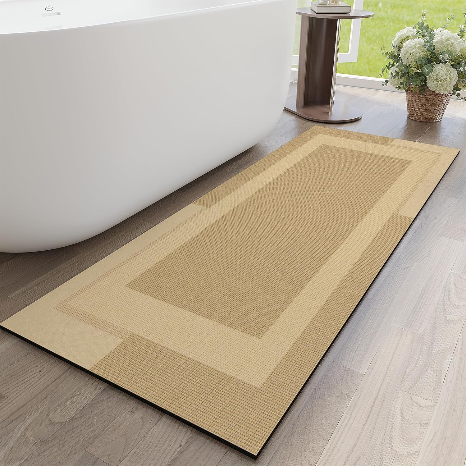 Gray Thin Non-Slip Bath Mat