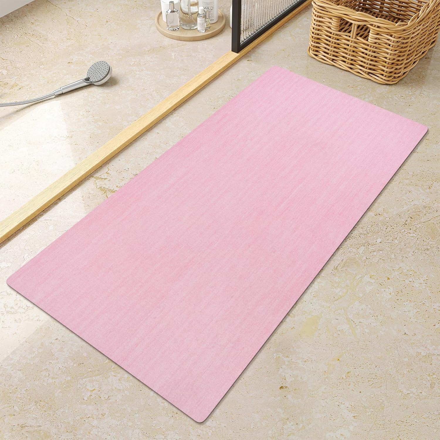 Light Grey Thin Non-Slip Bath Mat