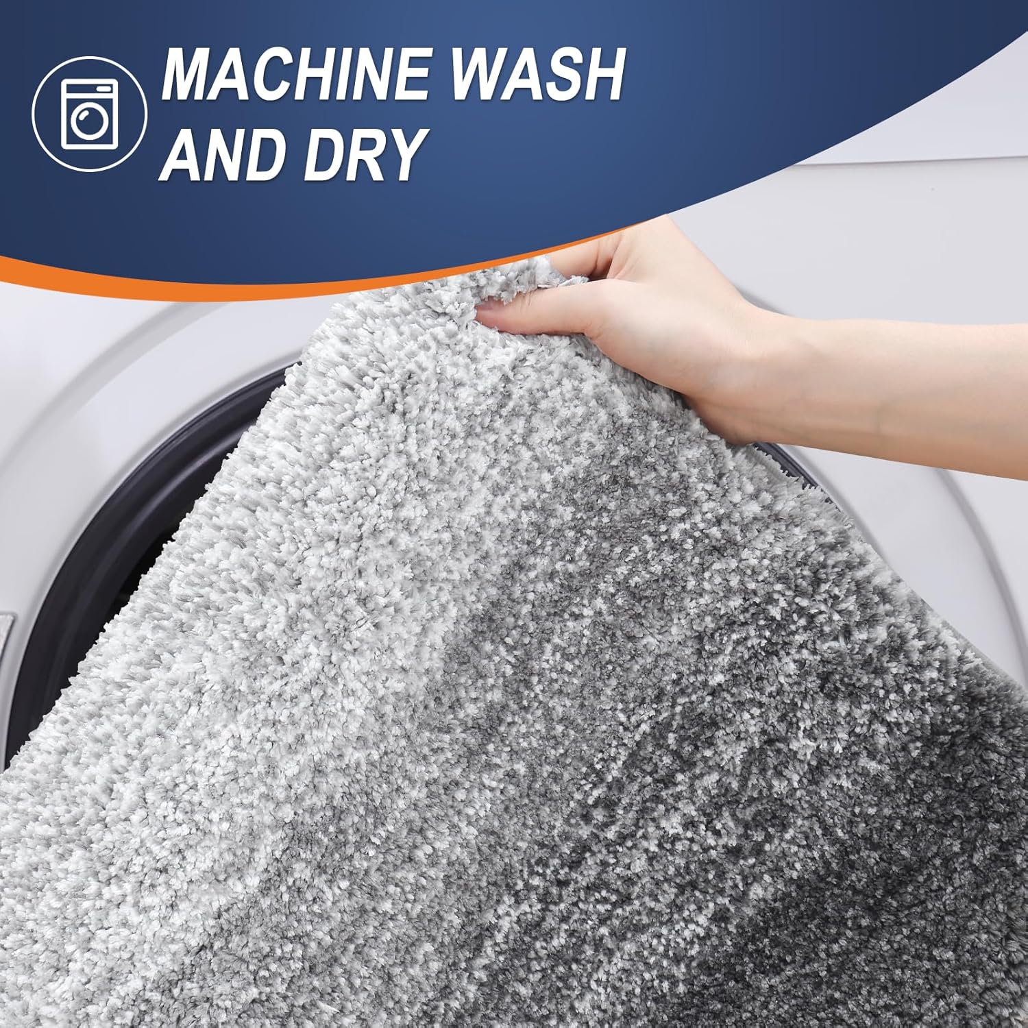 Grey Microfiber Bathroom Rug