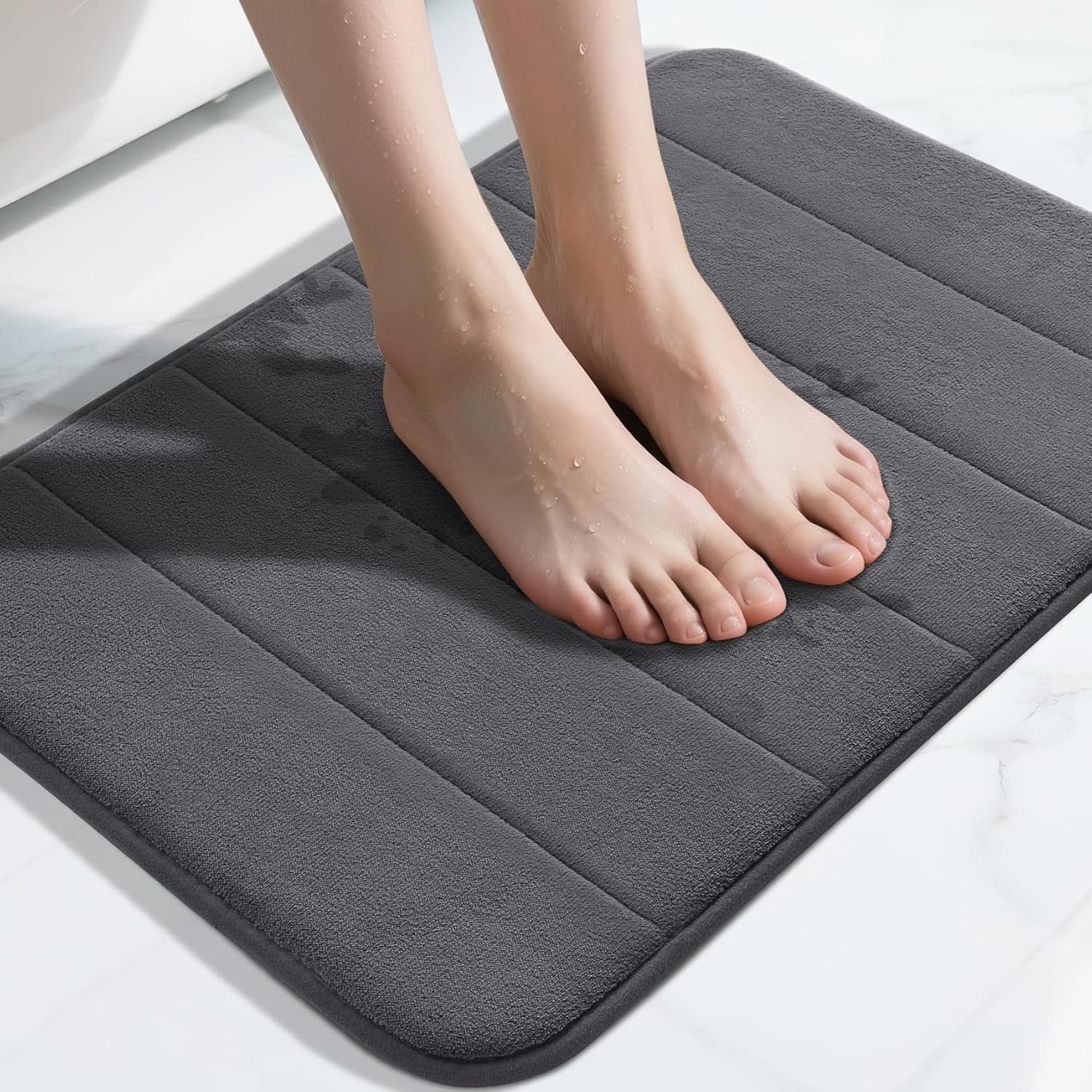 Grey Memory Foam Bath Mat