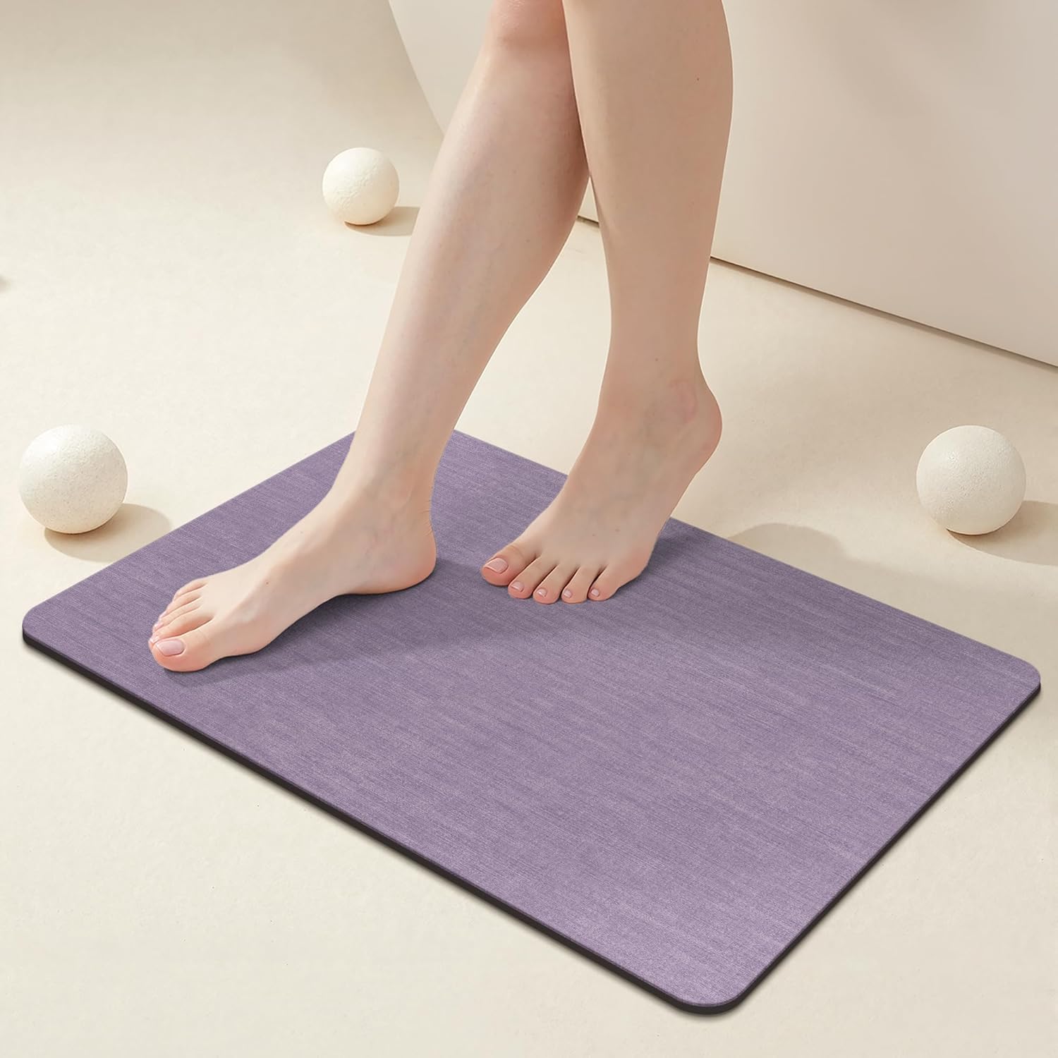 Light Grey Thin Non-Slip Bath Mat