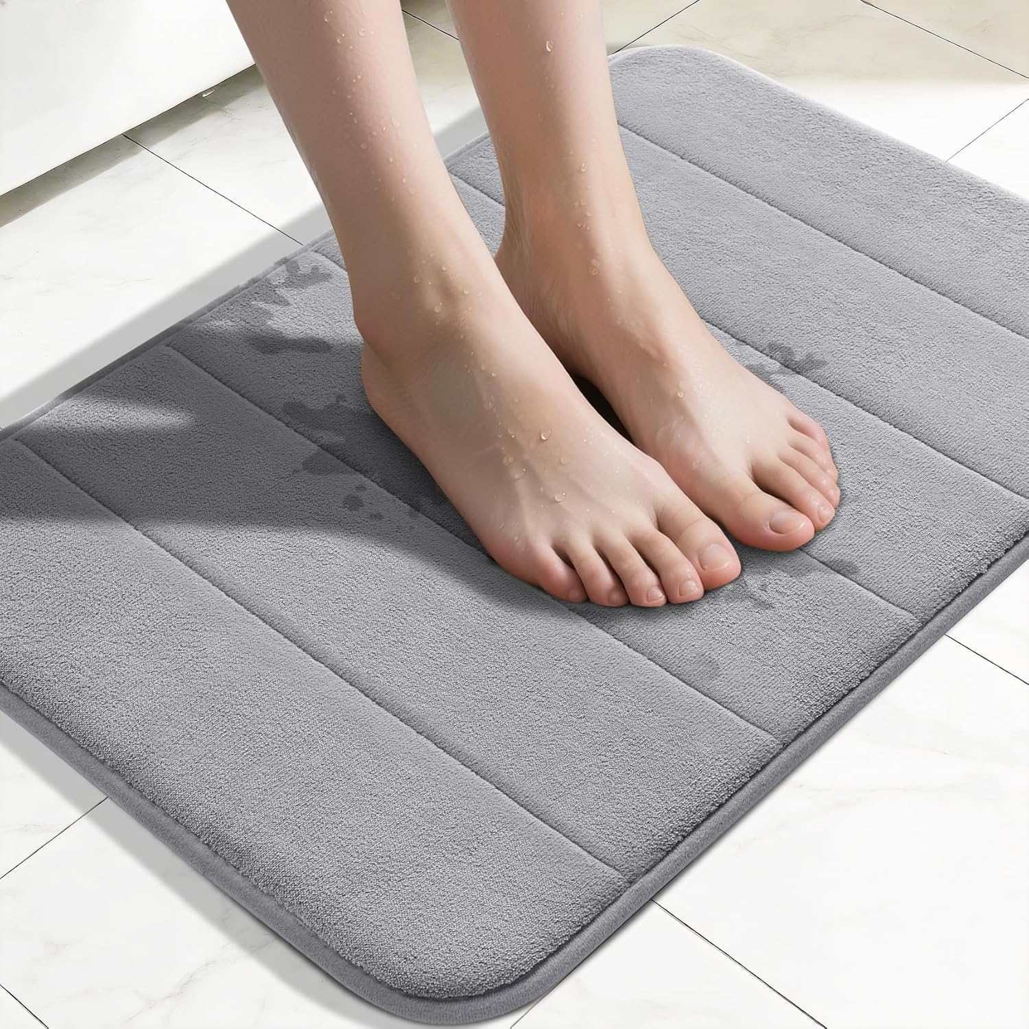 Grey Memory Foam Bath Mat