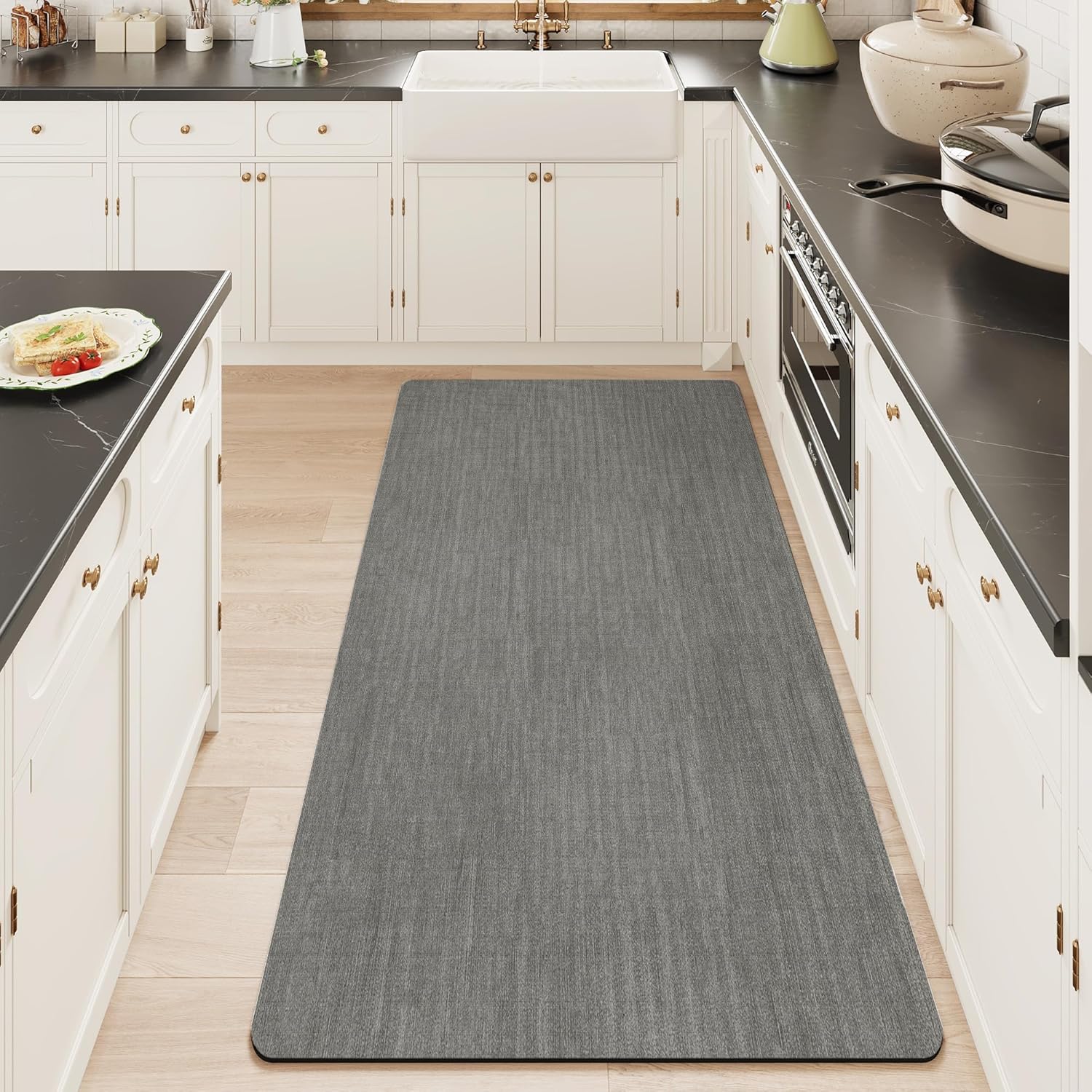 Light Grey Thin Non-Slip Bath Mat