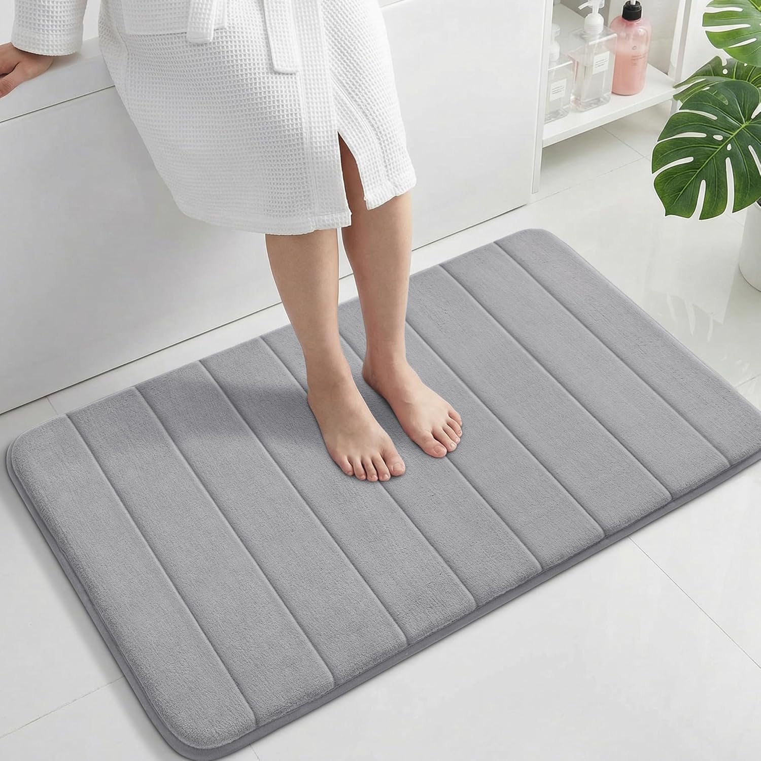 Grey Memory Foam Bath Mat