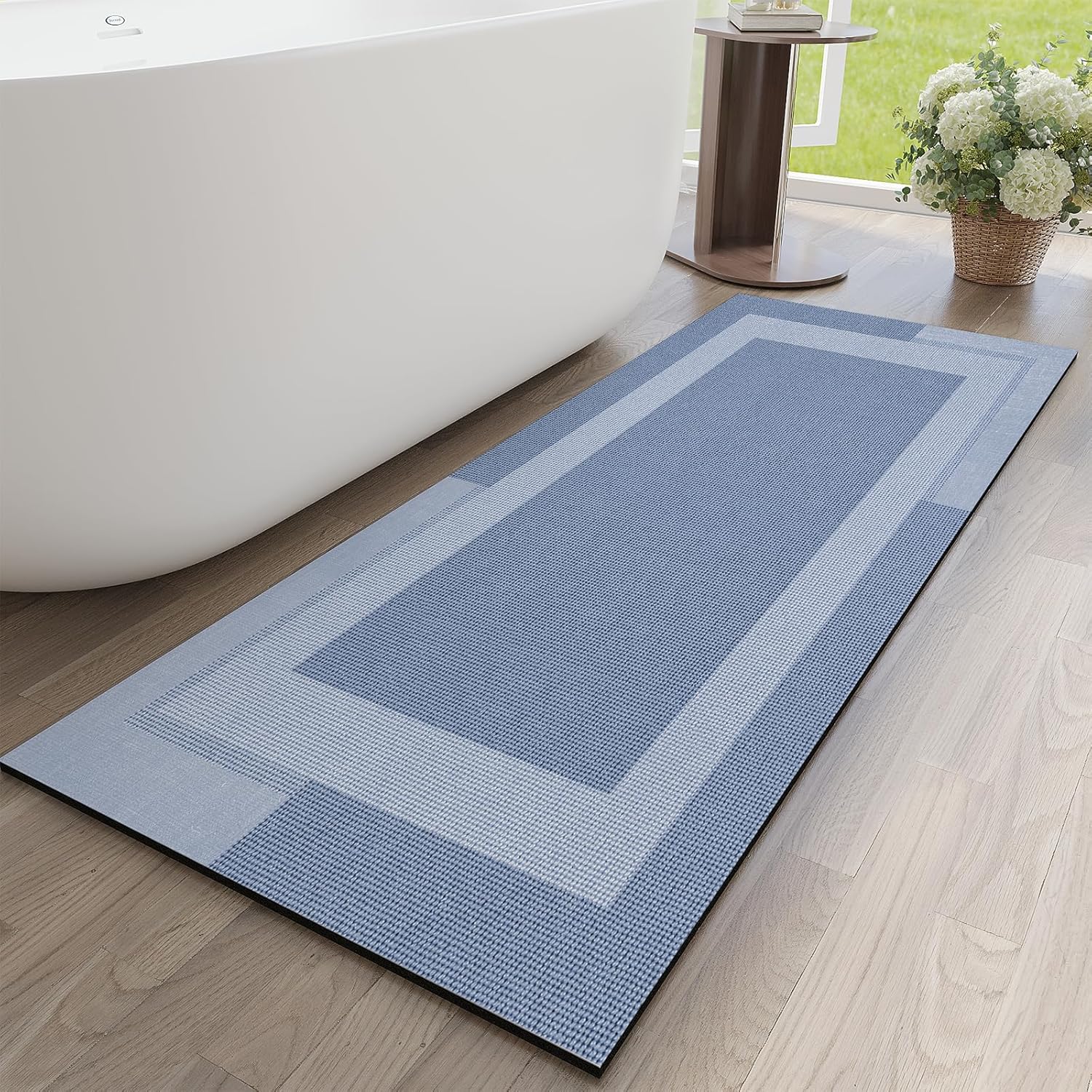 Gray Thin Non-Slip Bath Mat