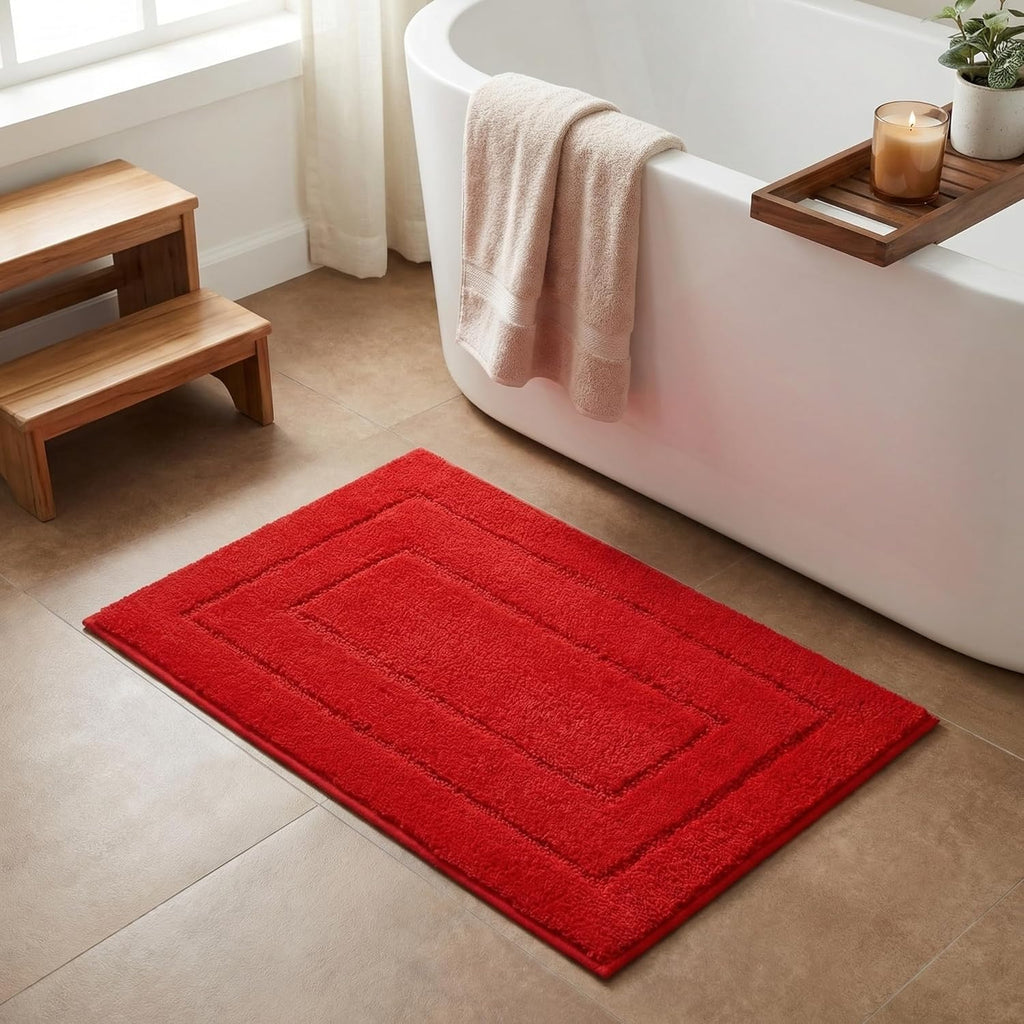 Gray Microfiber Non-Slip Bath Rug