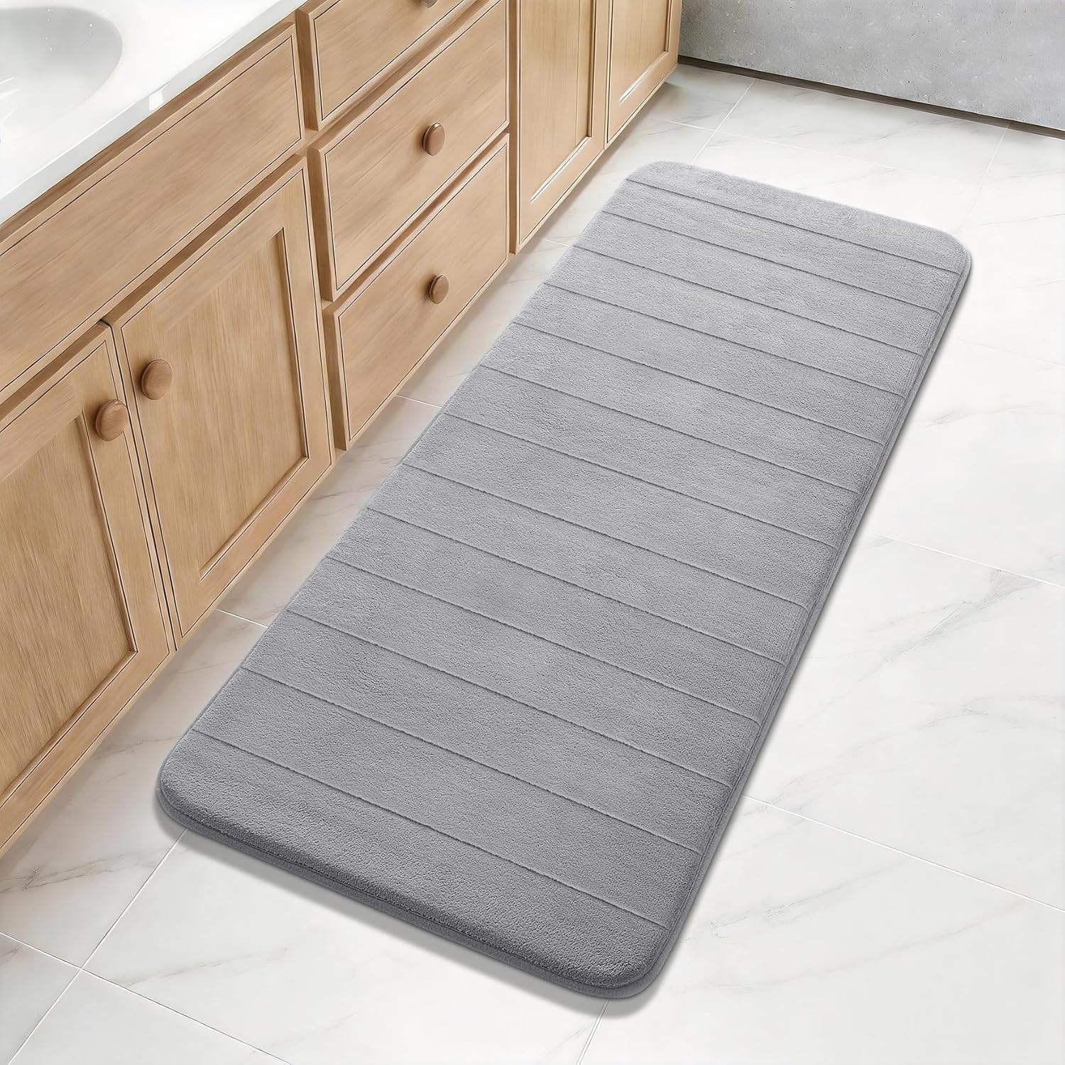 Grey Memory Foam Bath Mat