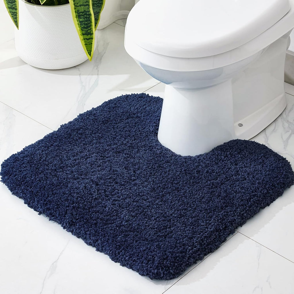 White Non-Slip Plush Bath Mat
