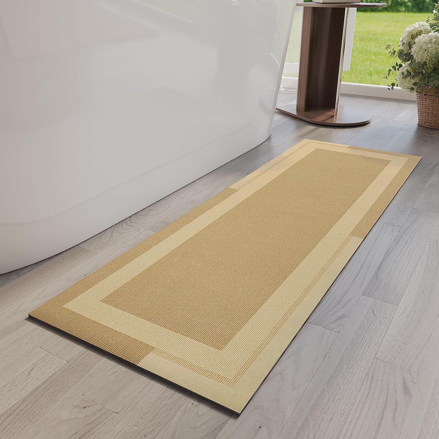 Gray Thin Non-Slip Bath Mat