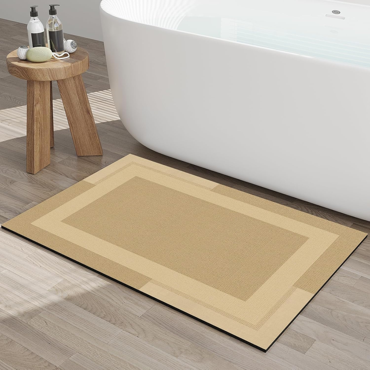 Gray Thin Non-Slip Bath Mat