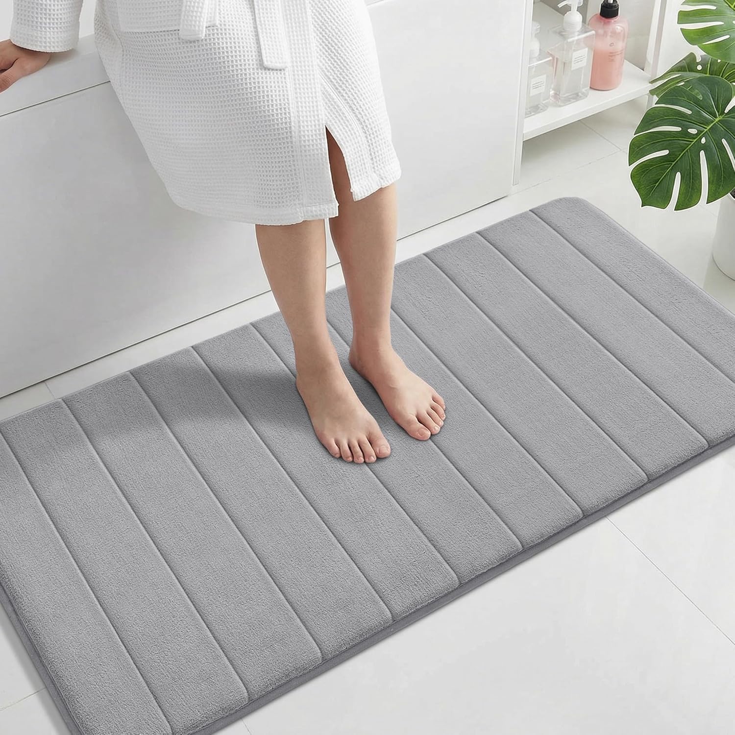 Grey Memory Foam Bath Mat