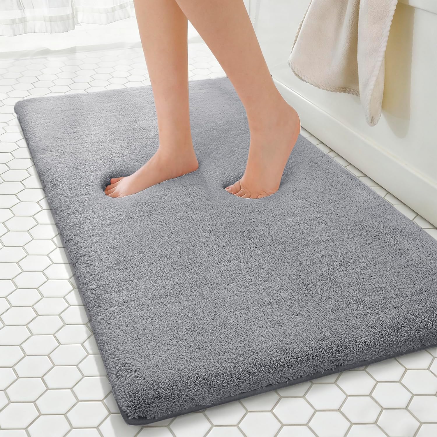 Light Gray Memory Foam Bath Mat