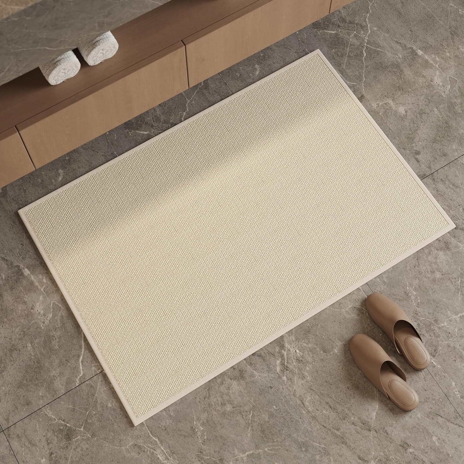 Light Grey Thin Non-Slip Bath Mat