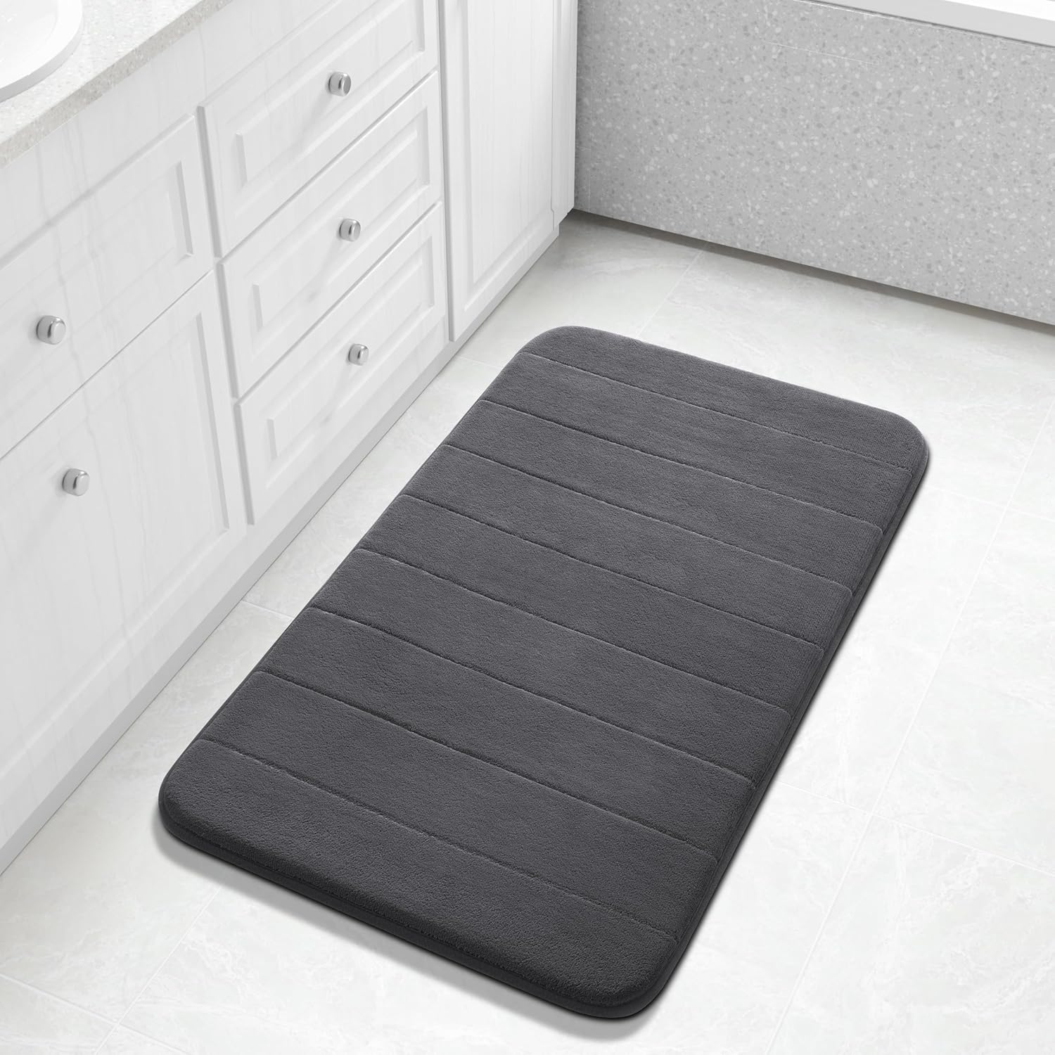 Grey Memory Foam Bath Mat
