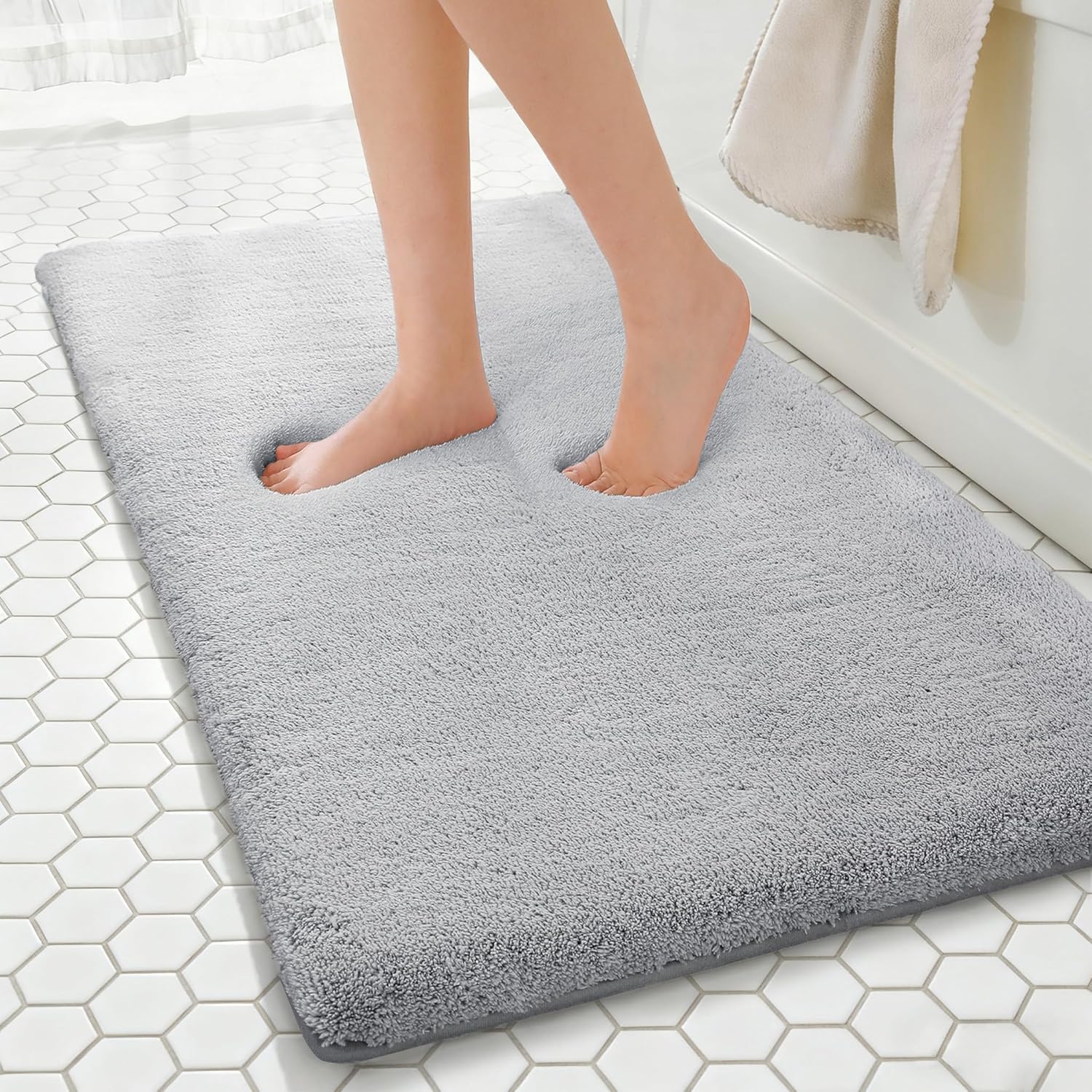 Light Gray Memory Foam Bath Mat