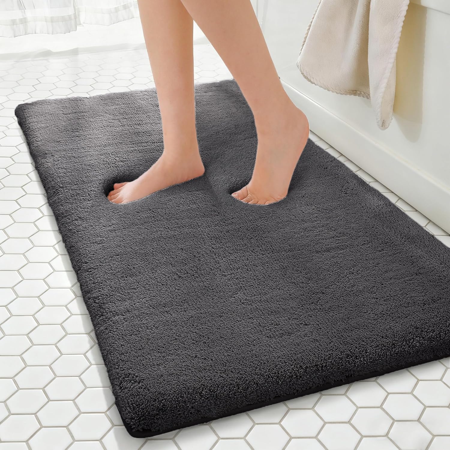 Light Gray Memory Foam Bath Mat